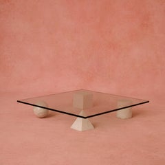 'Vignelli' Metafora coffee table in white marble for Casigliani, Italy 1970s