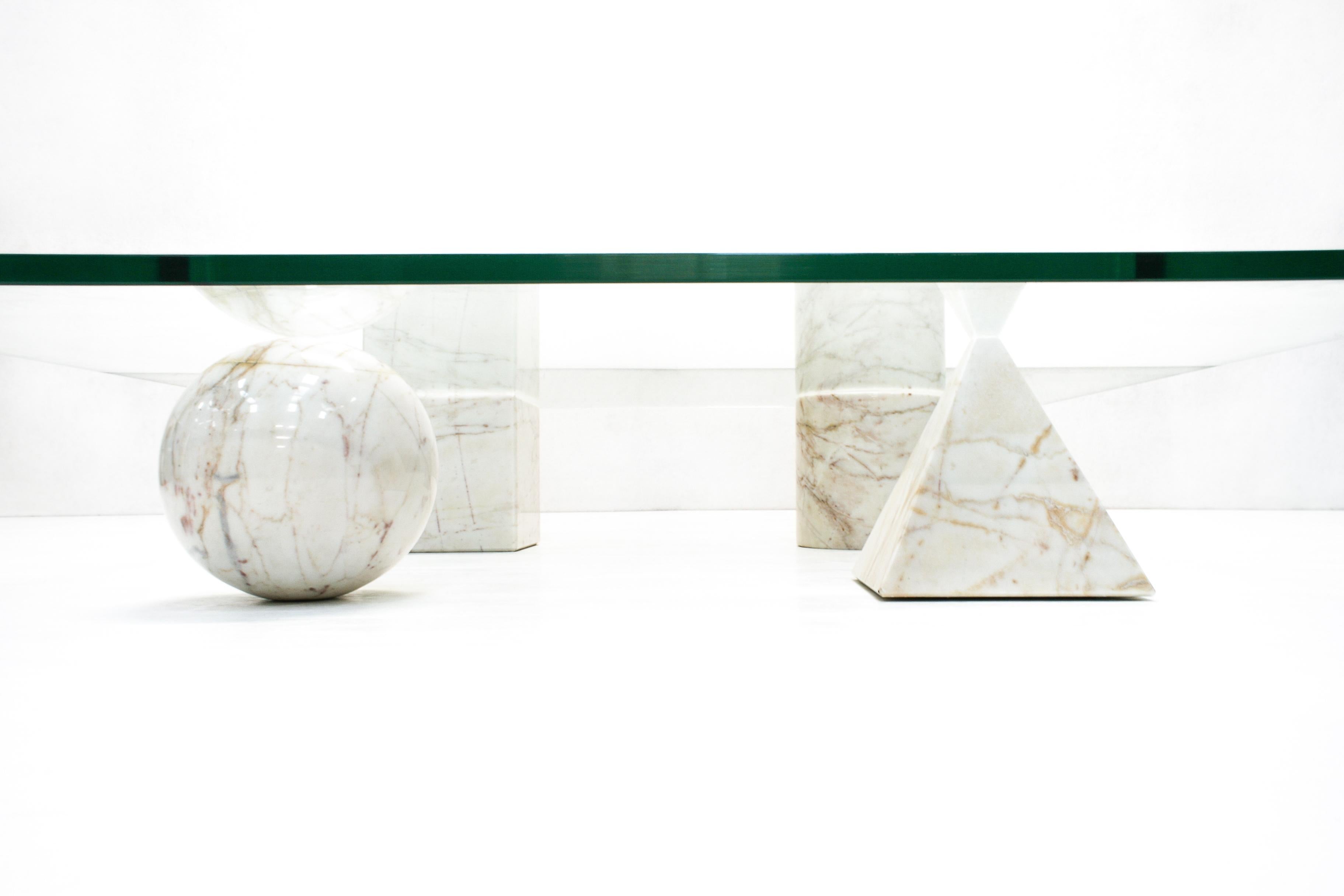Metafora Marble & Glass Coffee Table by Massimo & Lella Vignelli 2