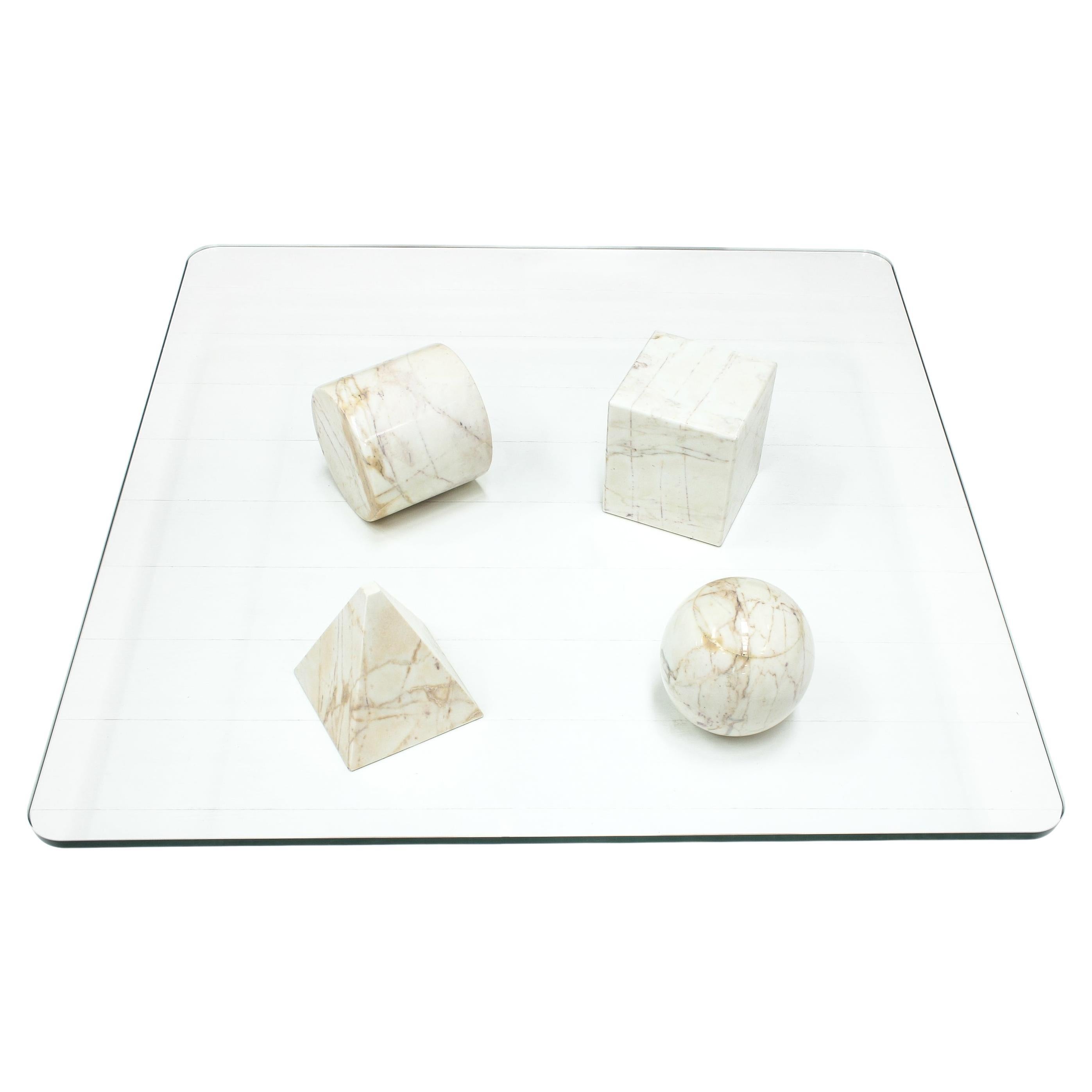 Metafora Marble & Glass Coffee Table by Massimo & Lella Vignelli