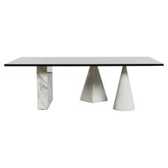 Metafora Style Marble Occasional Coffee Table Attributed to Massimo Vignelli