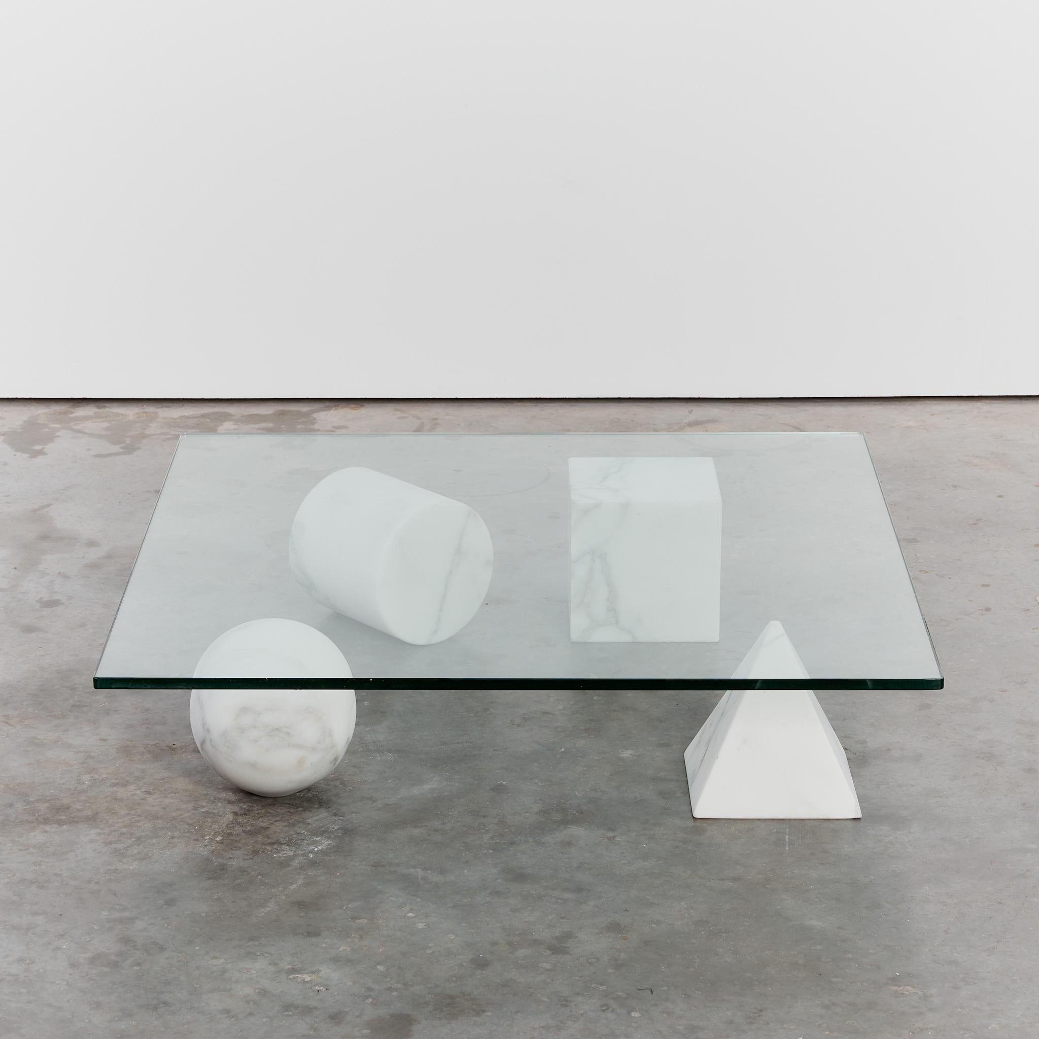 Italian Metafora table by Massimo & Lella Vignelli in Carrara marble