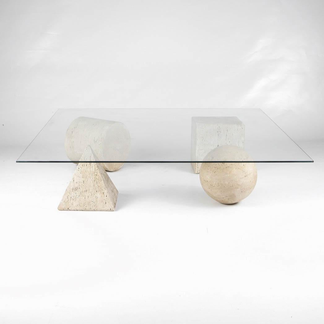 Metafora Travertine Coffee Table by Massimo Vignelli 2