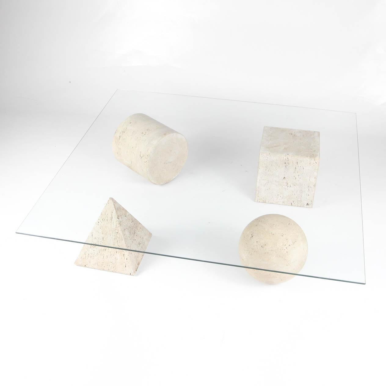 Metafora Travertine Coffee Table by Massimo Vignelli 3