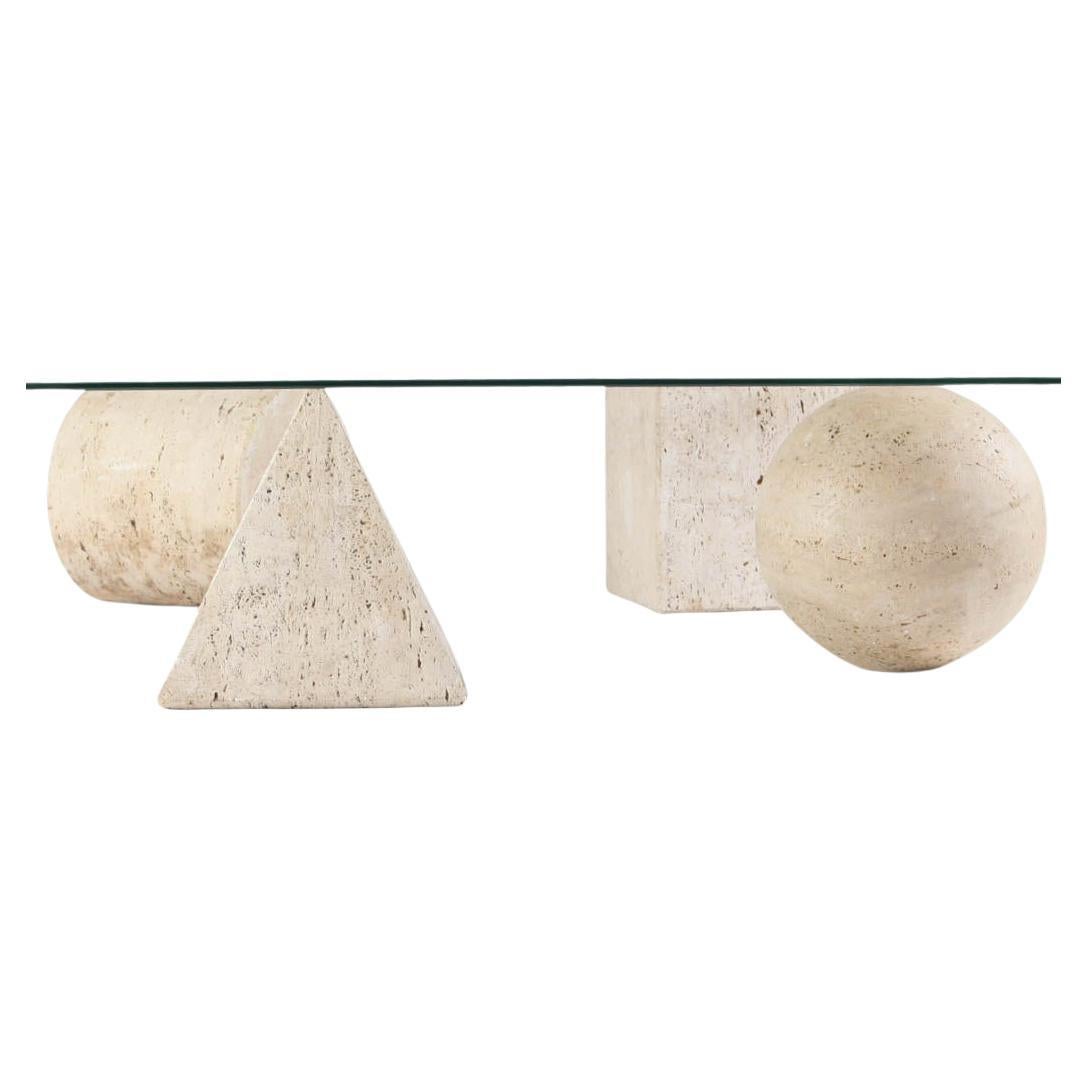 Metafora Travertine Coffee Table by Massimo Vignelli