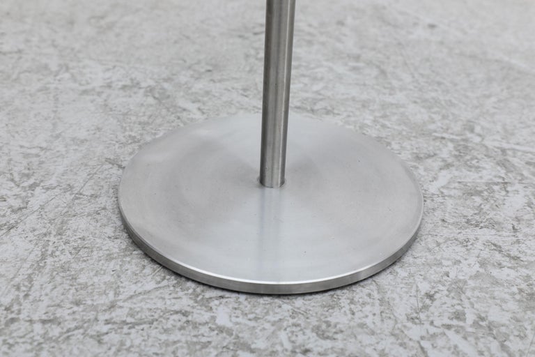 Metaform Glass Pedestal Side Table with Chrome Base For Sale at 1stDibs