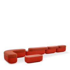 Metagramma Composition 14 Modular Orange Sofa with pouf