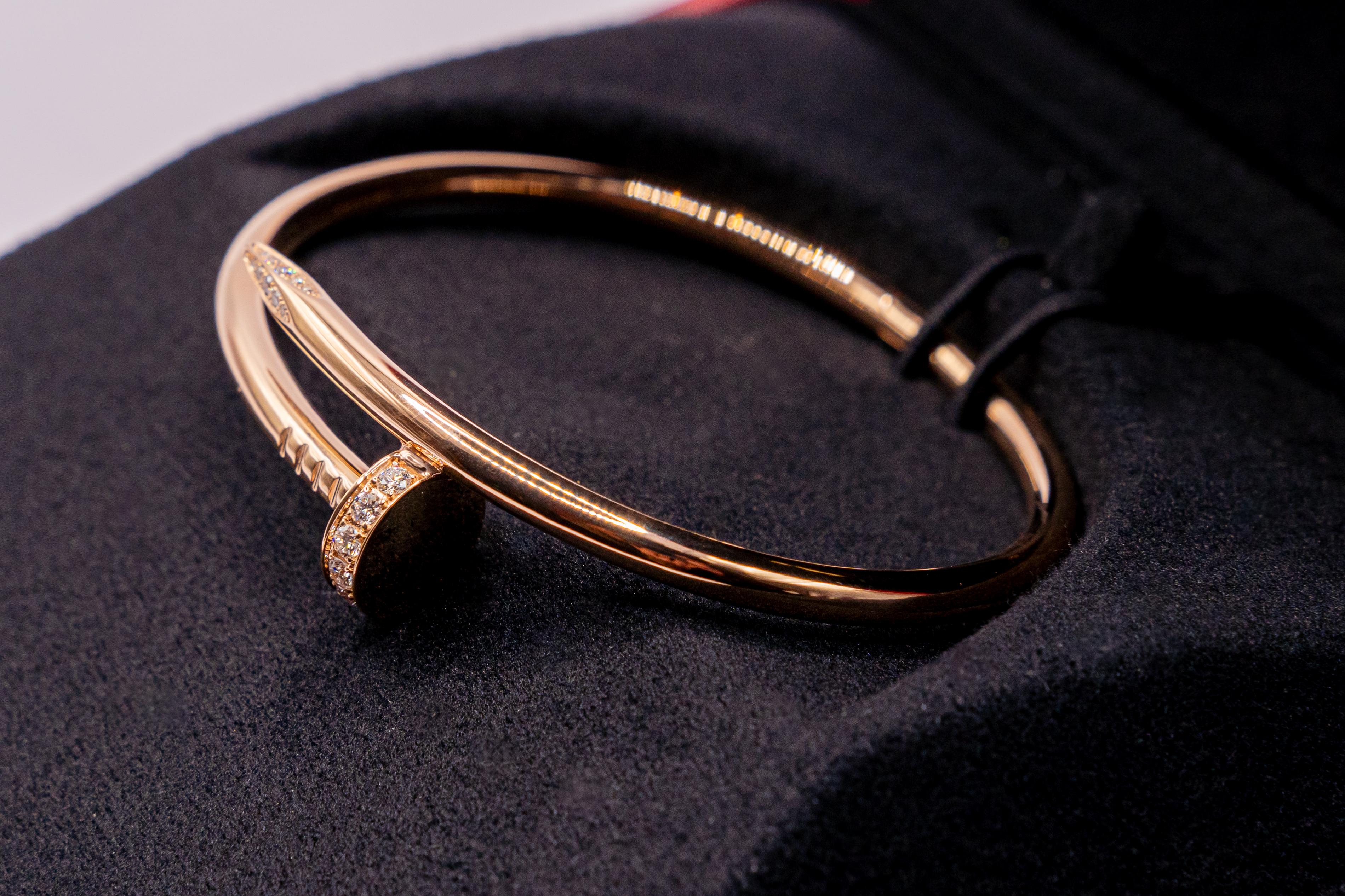 Contemporary Cartier 18k Rose Gold Juste Un Clou Diamonds 0, 58 Carat  Bracelet  