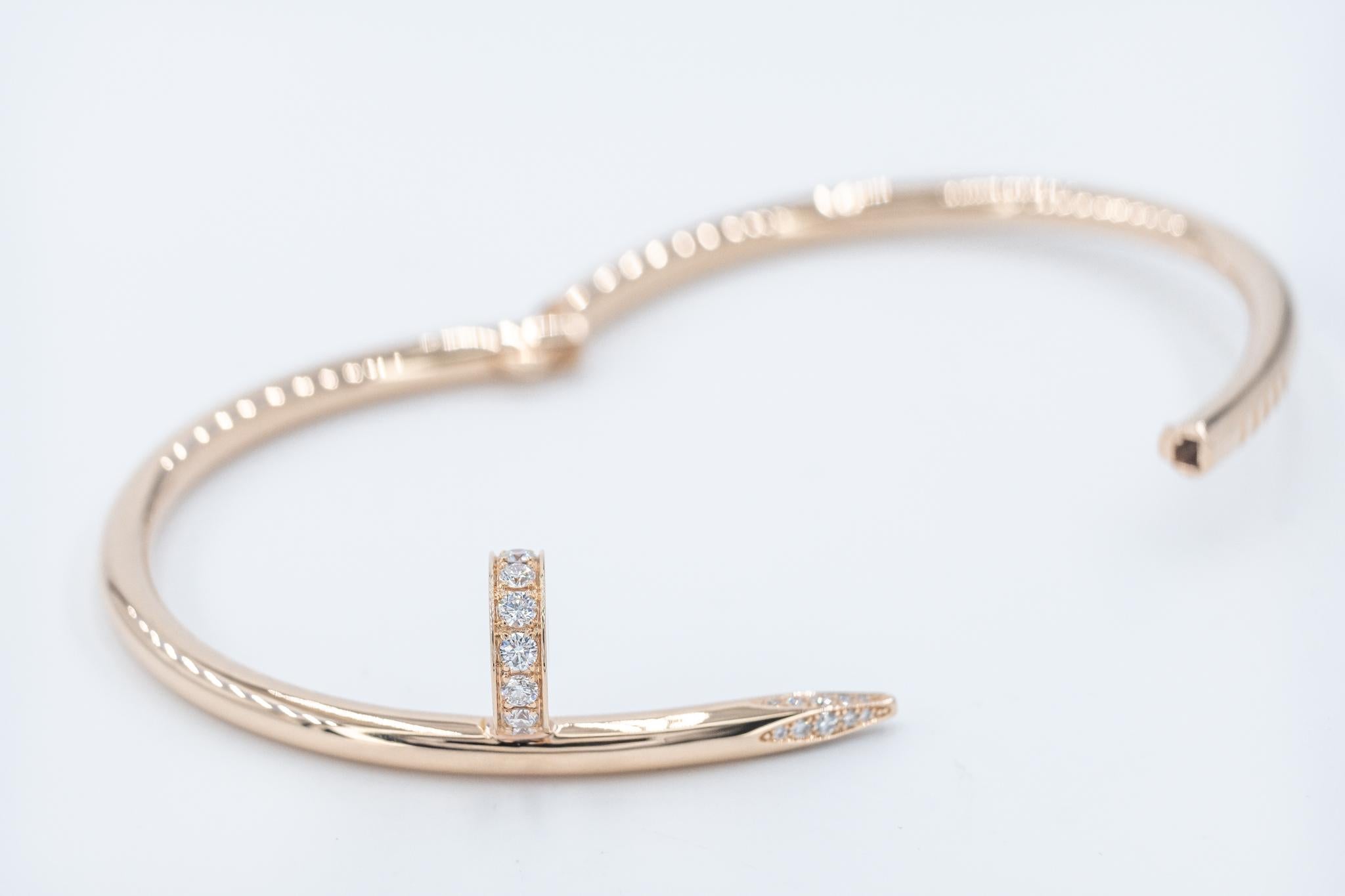 Brilliant Cut Cartier 18k Rose Gold Juste Un Clou Diamonds 0, 58 Carat  Bracelet  
