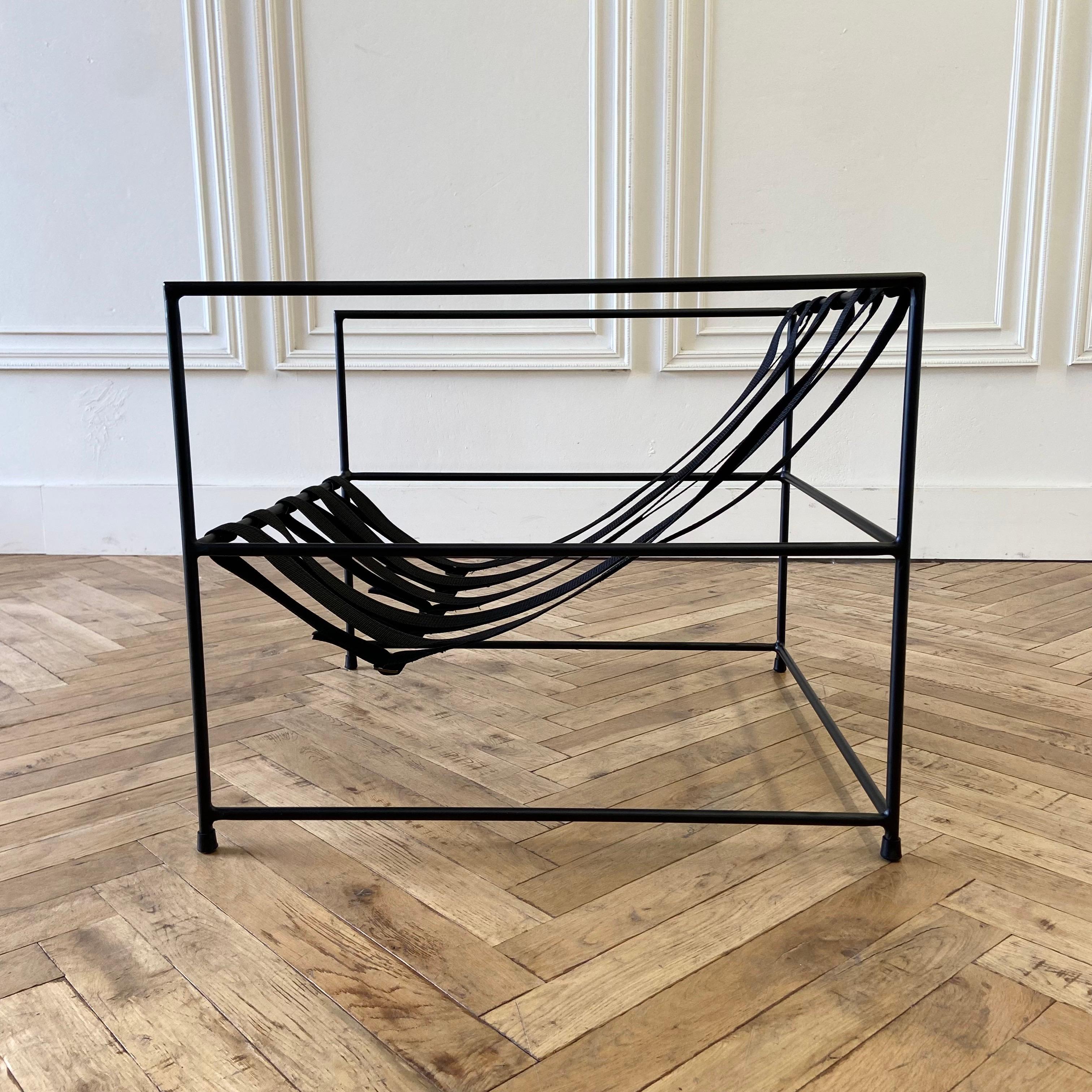 Metal Accent Chair with White Cushions For Sale at 1stDibs iron frame