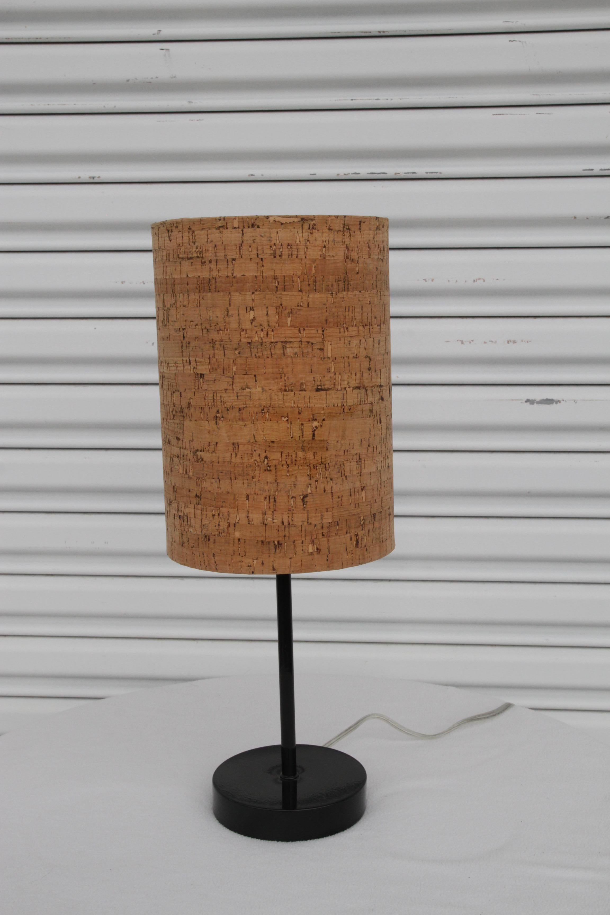 Lampade d'accento in metallo con paralume in sughero in vendita 3