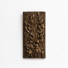 Antique Metal Altarpiece Wall Artwork, Mid-Century Modern, Spain, 1960
