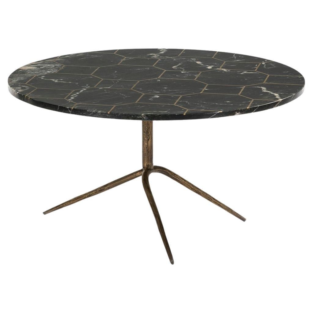 Metal And Black Stone Coffee Table by Thai Natura For Sale at 1stDibs