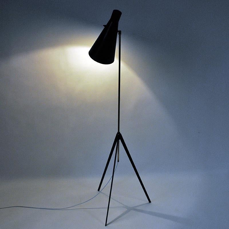 Stehlampe aus Metall und Messing von Alf Svensson, Bergboms Schweden, 1950er Jahre (Skandinavische Moderne) im Angebot