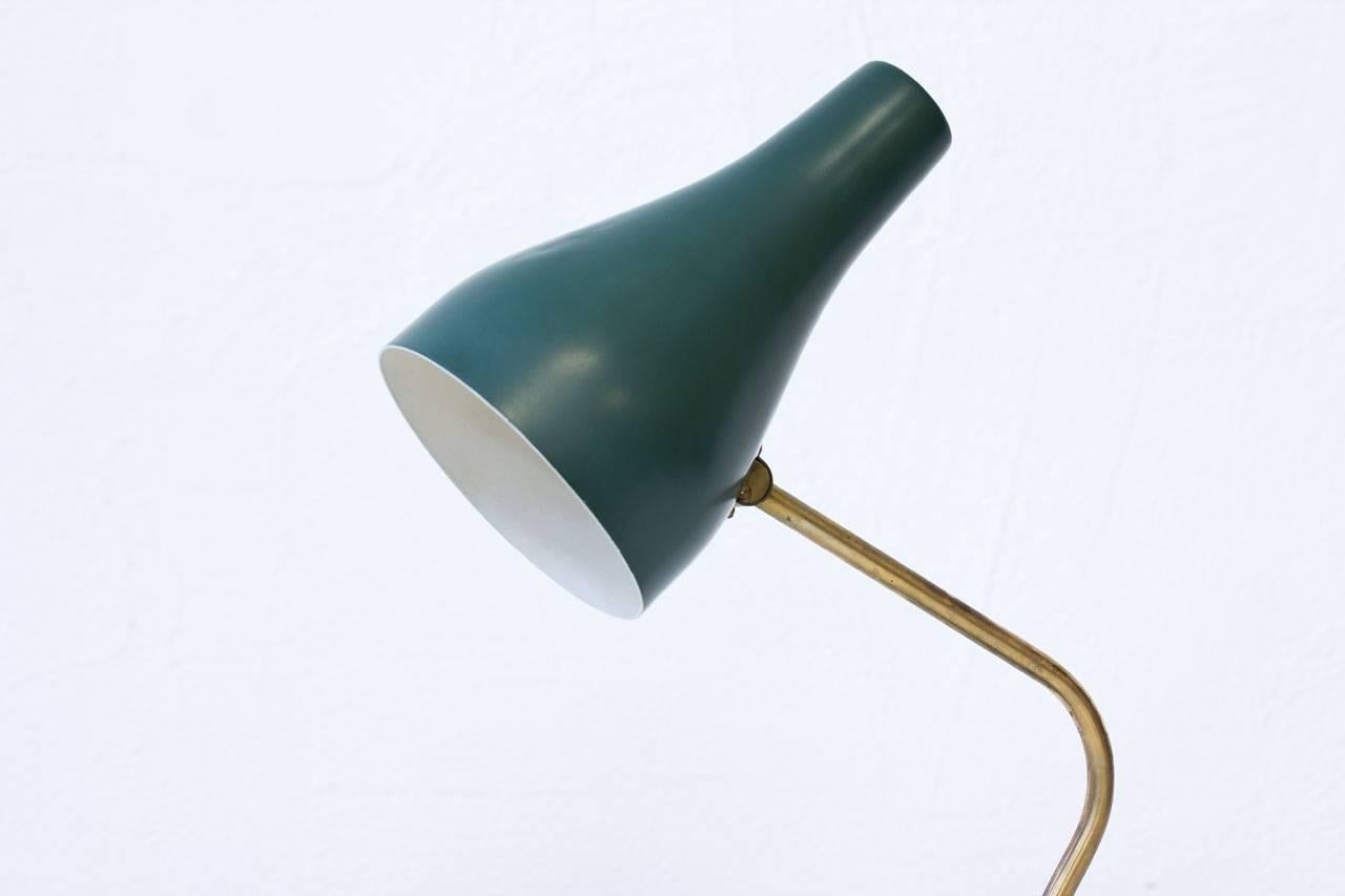 Scandinavian Modern Metal and Brass Table Lamp by ASEA, Sweden, 1950s