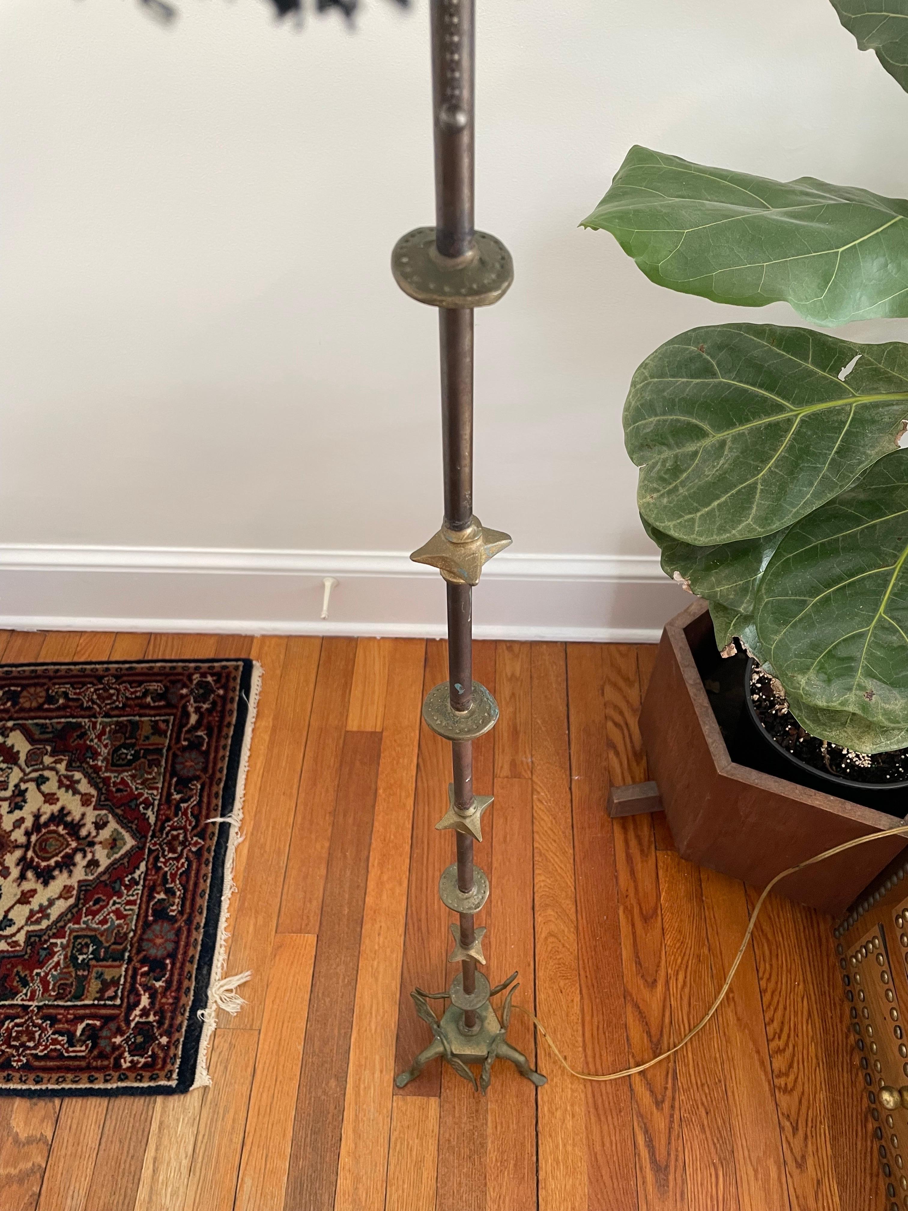 Metal and Bronze Étoile Lune Floor Lamp For Sale 3