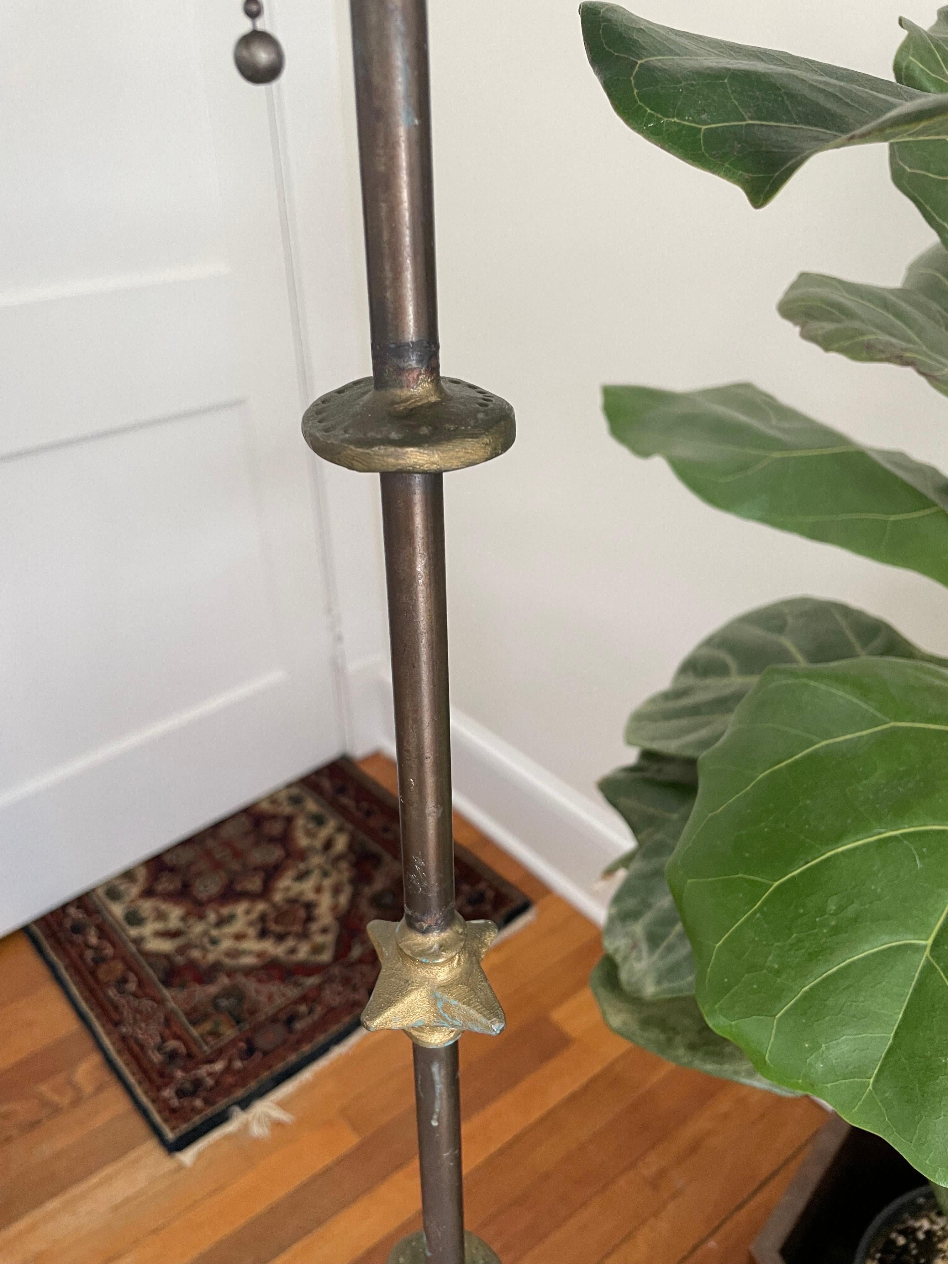 Metal and Bronze Étoile Lune Floor Lamp For Sale 1
