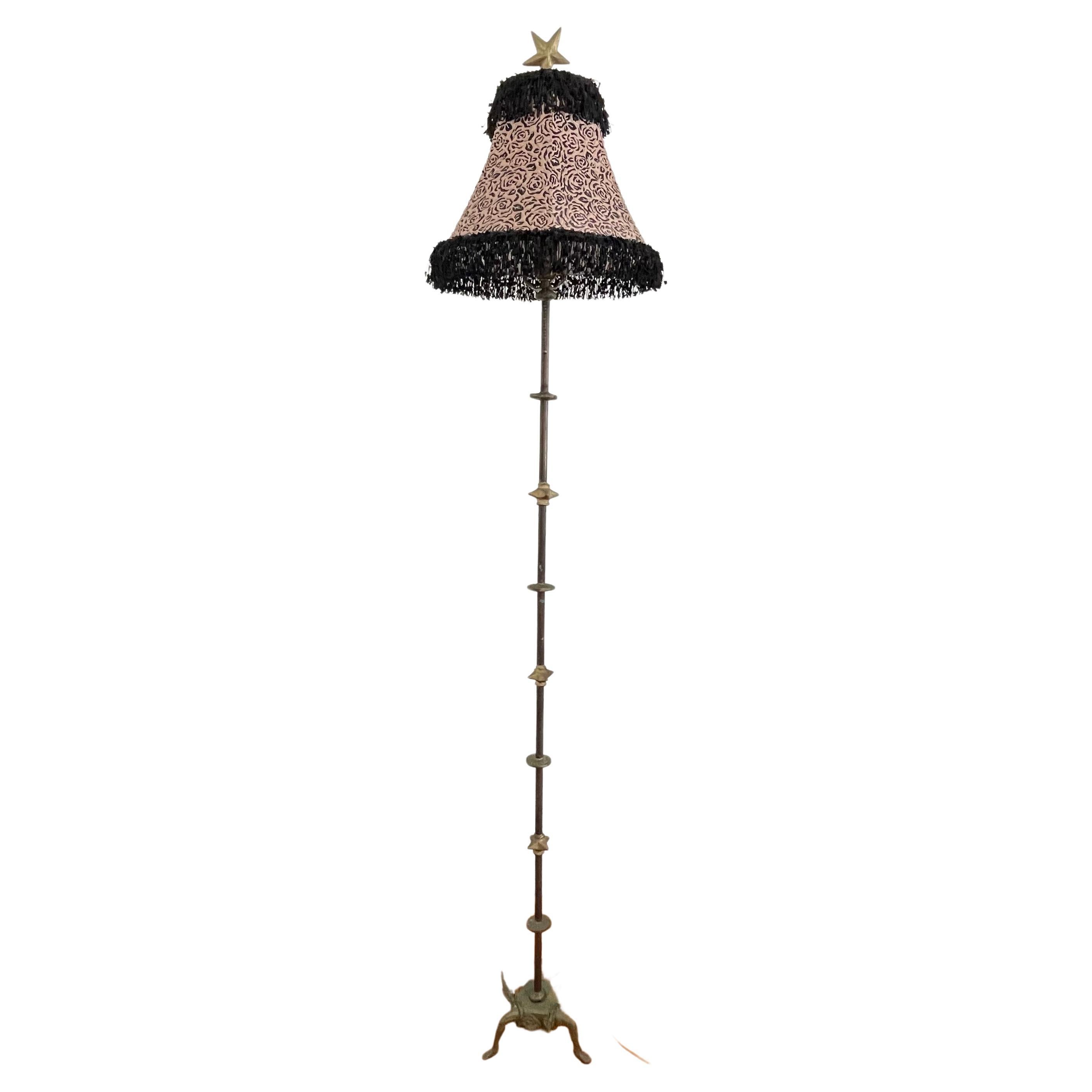 Metal and Bronze Étoile Lune Floor Lamp For Sale