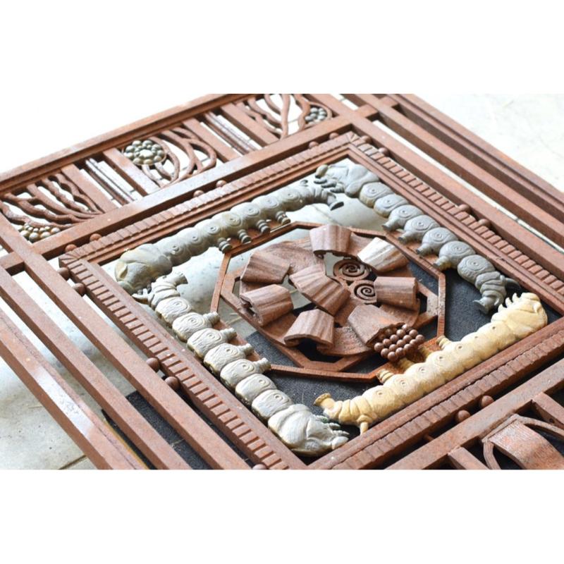 Metal and Bronze Ironwork Entrance Door by Charles Piguet Lyon, 1919 For Sale 7