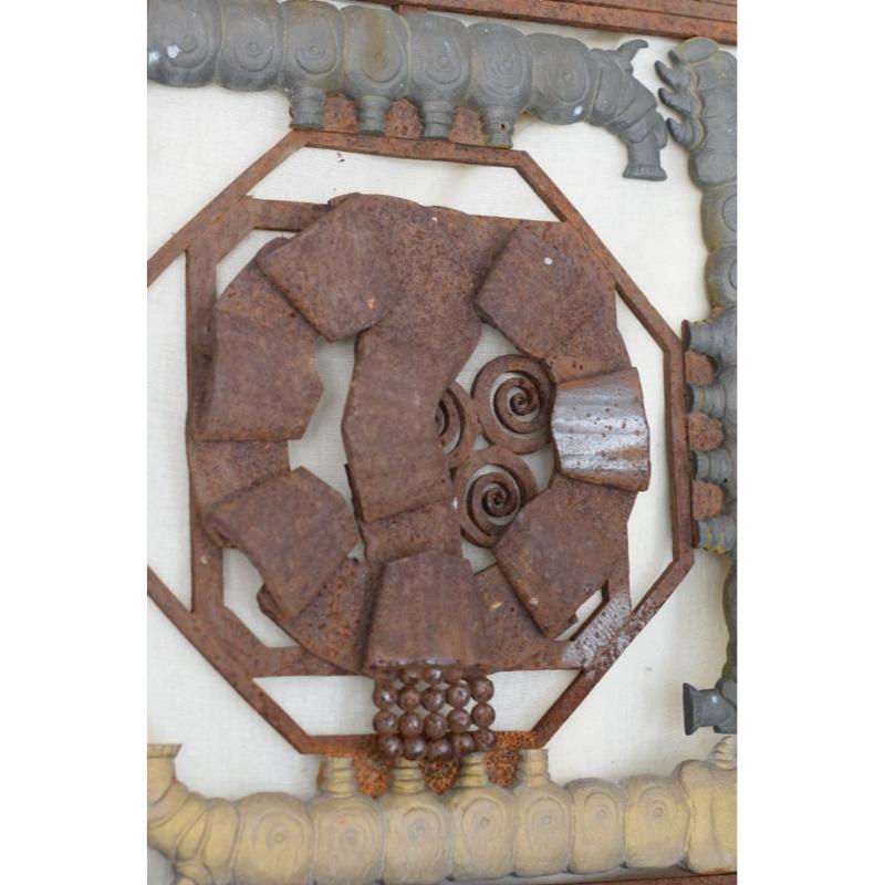 Metal and Bronze Ironwork Entrance Door by Charles Piguet Lyon, 1919 For Sale 9