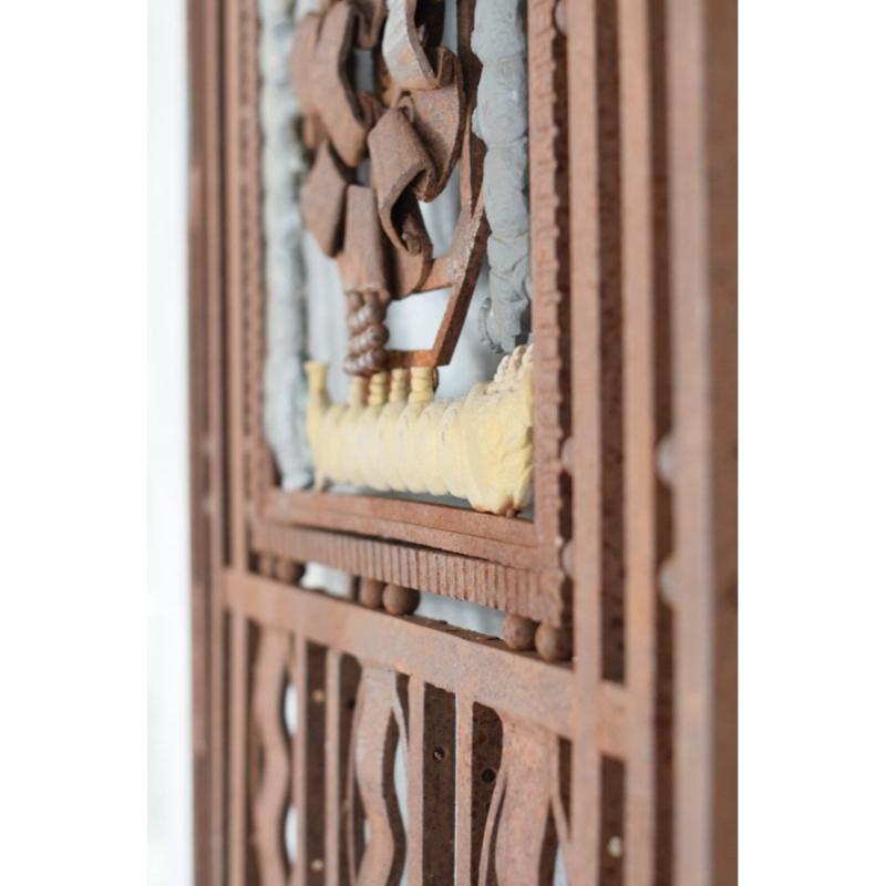 Metal and Bronze Ironwork Entrance Door by Charles Piguet Lyon, 1919 For Sale 1
