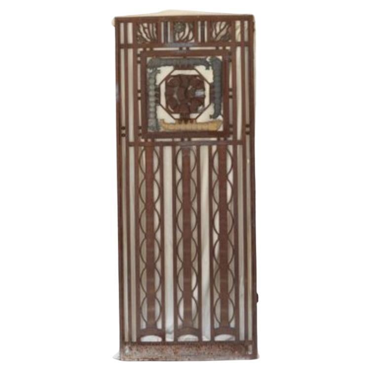 Metal and Bronze Ironwork Entrance Door by Charles Piguet Lyon, 1919 For Sale