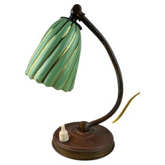 Metal and Ceramic Bedside Lamp, Italy, 1940s