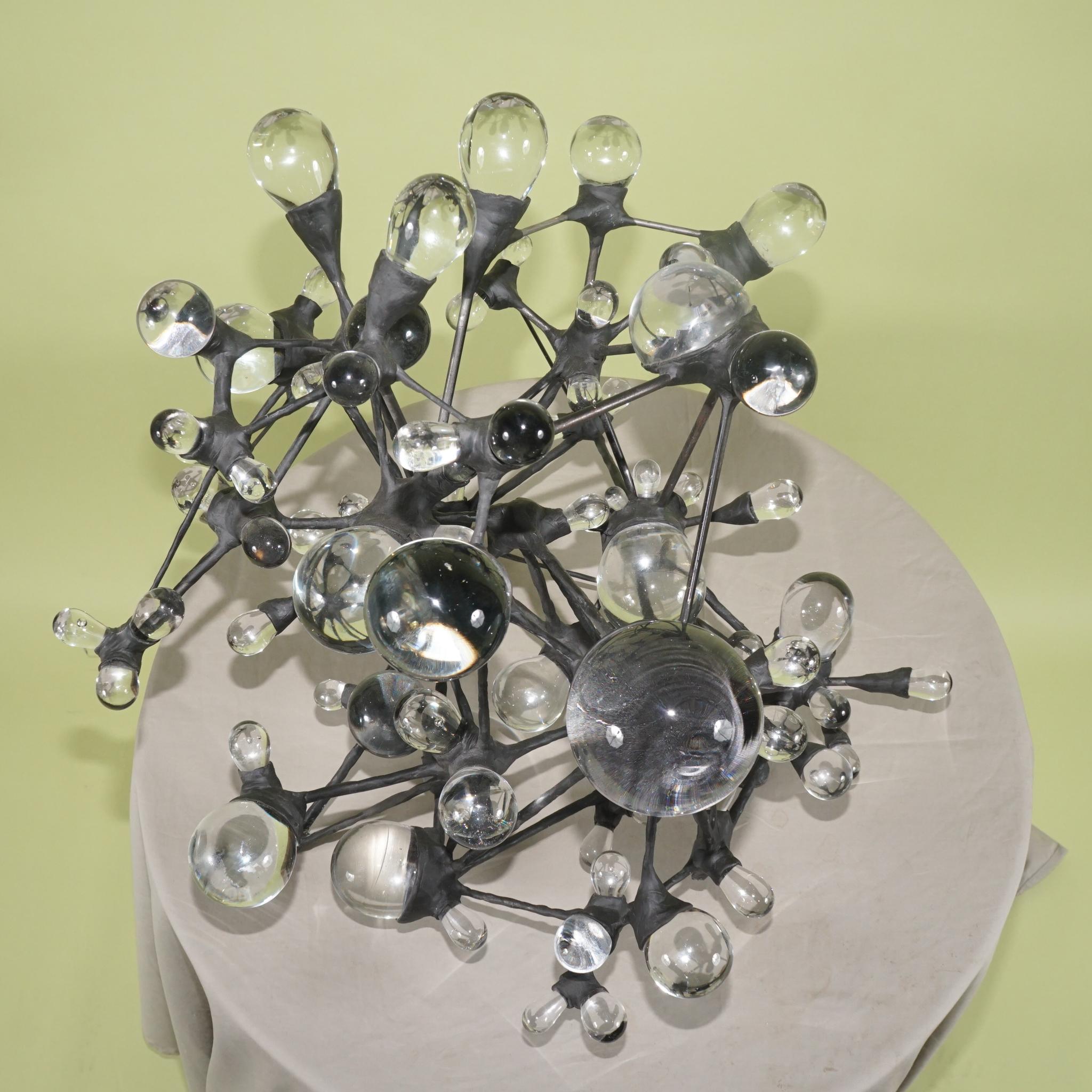 Metal and Crystal Glass Sculpture by Graham Caldwell, 2012 For Sale 2