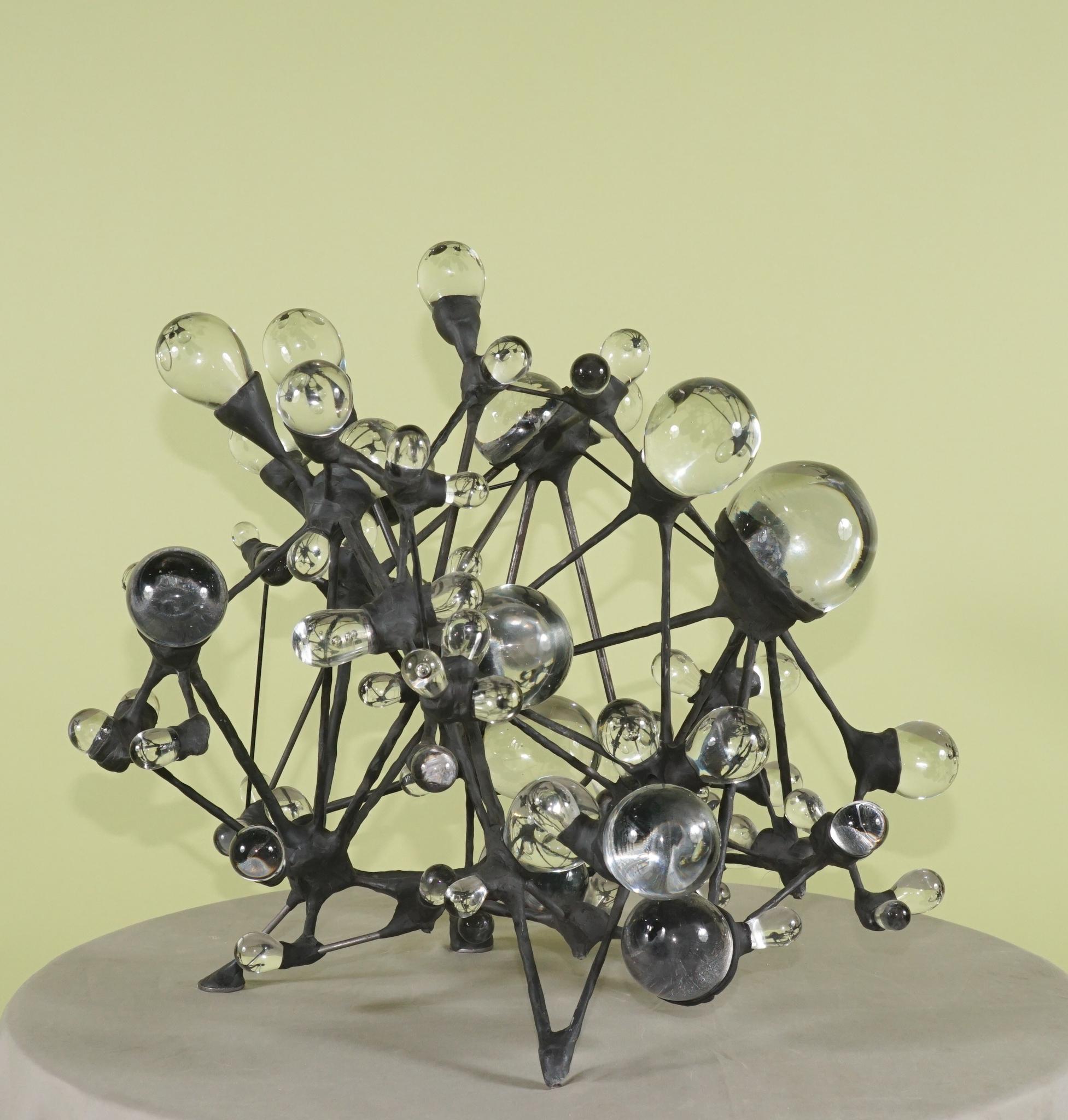 Metal and Crystal Glass Sculpture by Graham Caldwell, 2012 For Sale 3