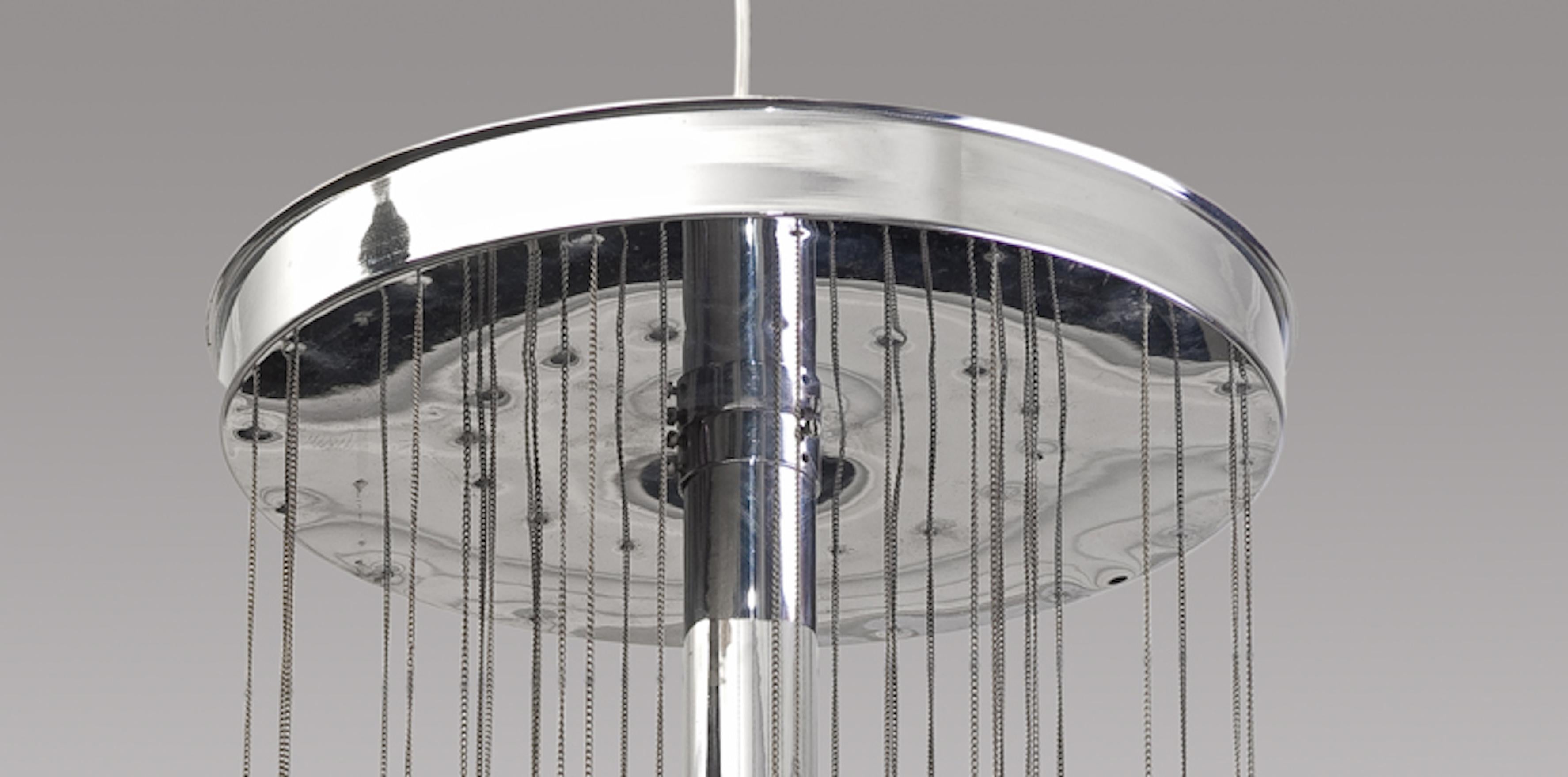 Metal and Glass Ceiling Lamp, circa 1960 In Good Condition For Sale In Saint-Ouen, FR