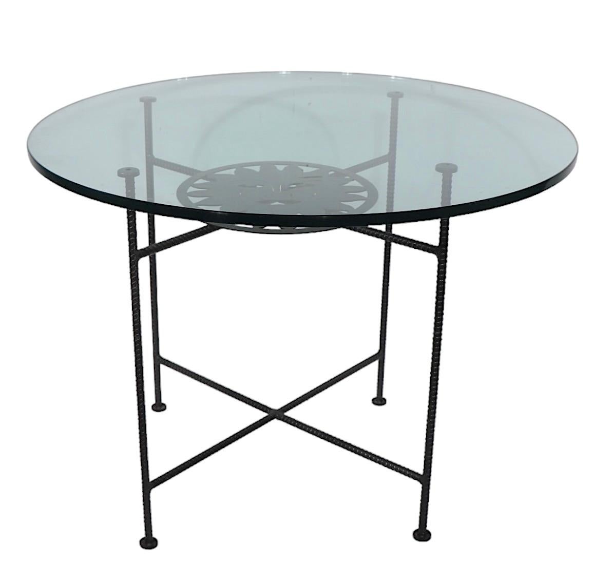 20th Century Metal and Glass Celestial Sun Dining Table Made in Mexico c 1990's
