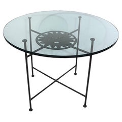 Metal and Glass Celestial Sun Dining Table Made in Mexico c 1990's
