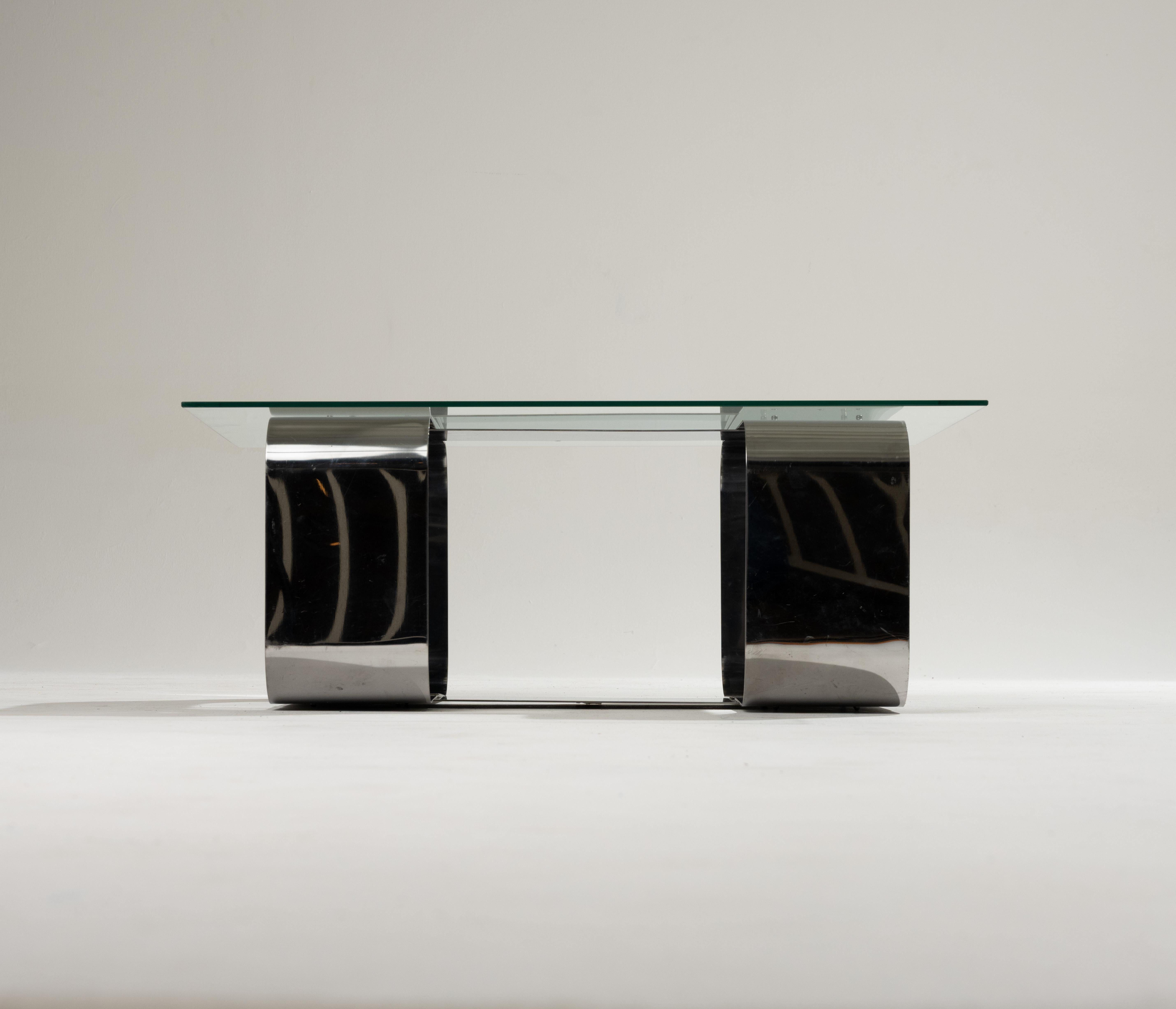 Couchtisch aus Metall und Glas, 1970er-Jahre 6