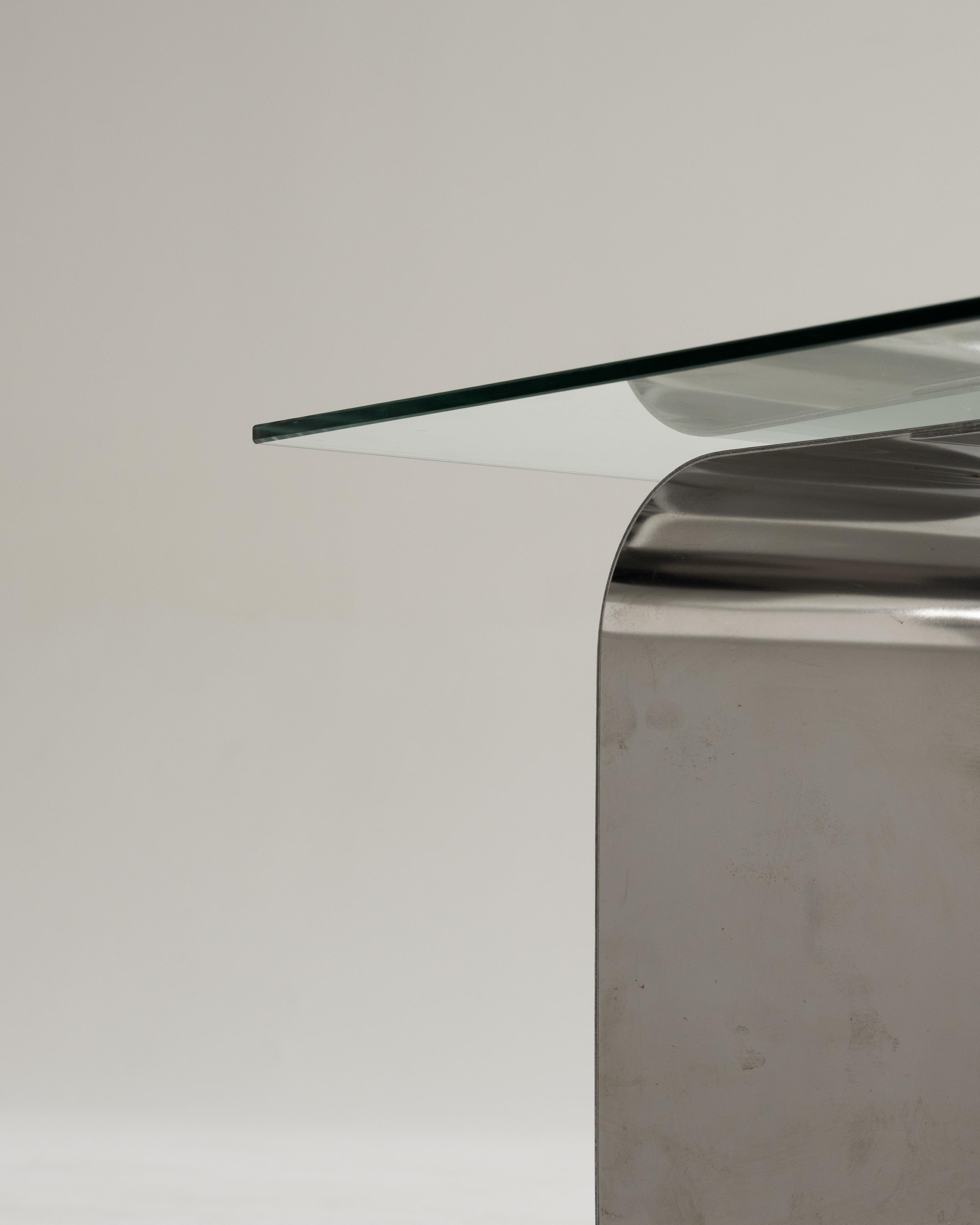 Couchtisch aus Metall und Glas, 1970er-Jahre 9