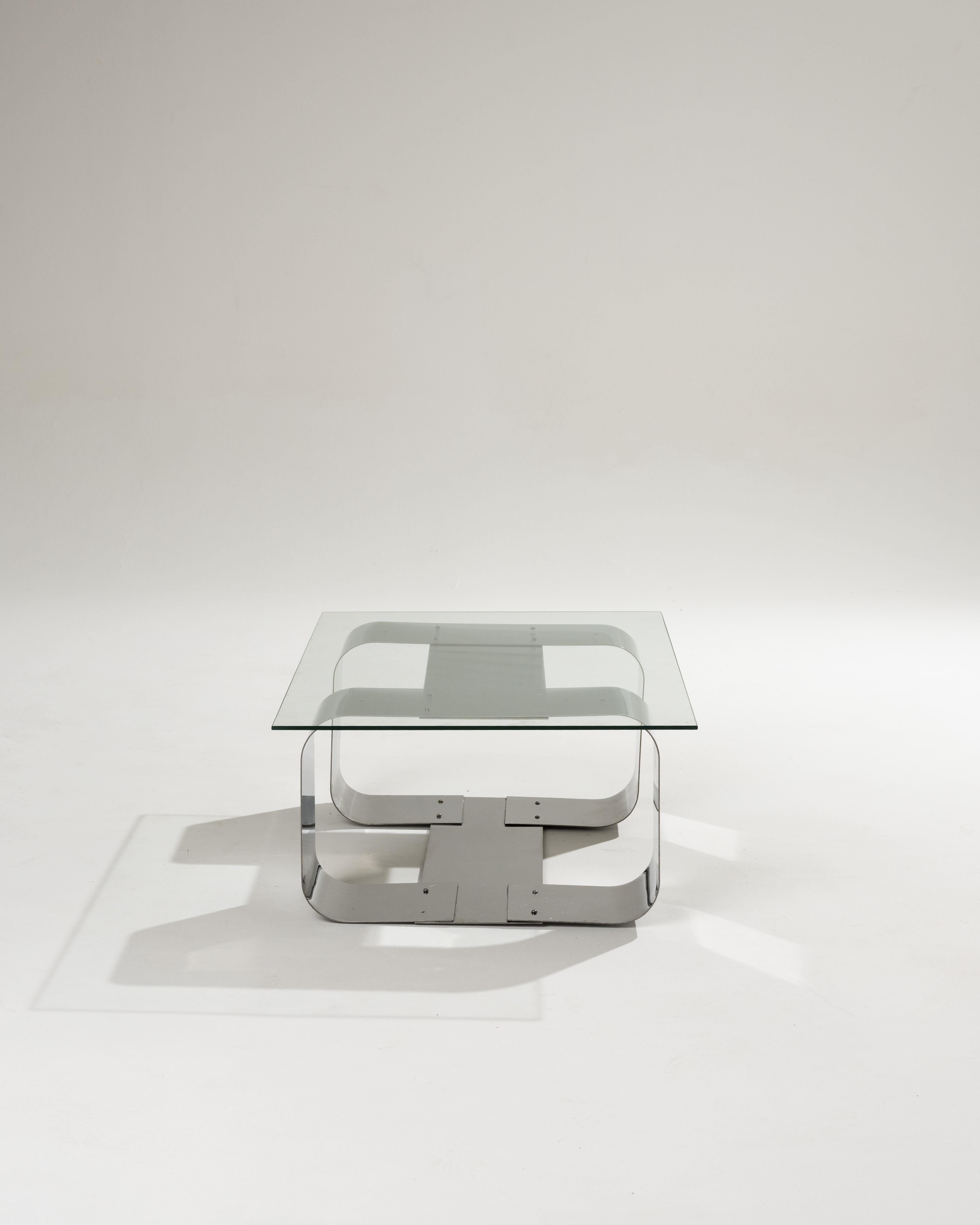 Couchtisch aus Metall und Glas, 1970er-Jahre 4