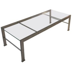 Metal and Glass Coffee Table after a Design by Marc du Plantier