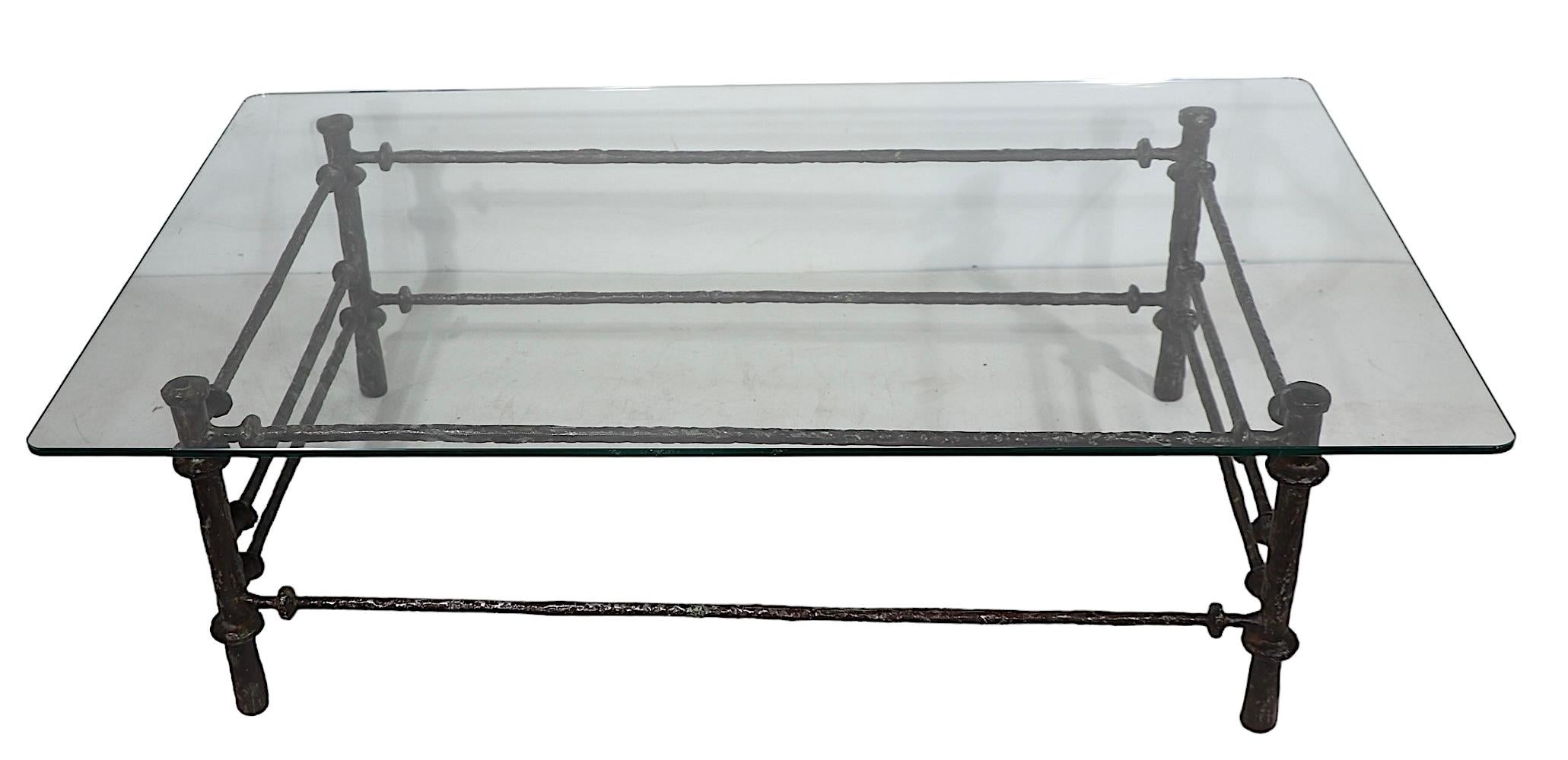 Metal and Glass Coffee Table after Diego  Giacometti  3
