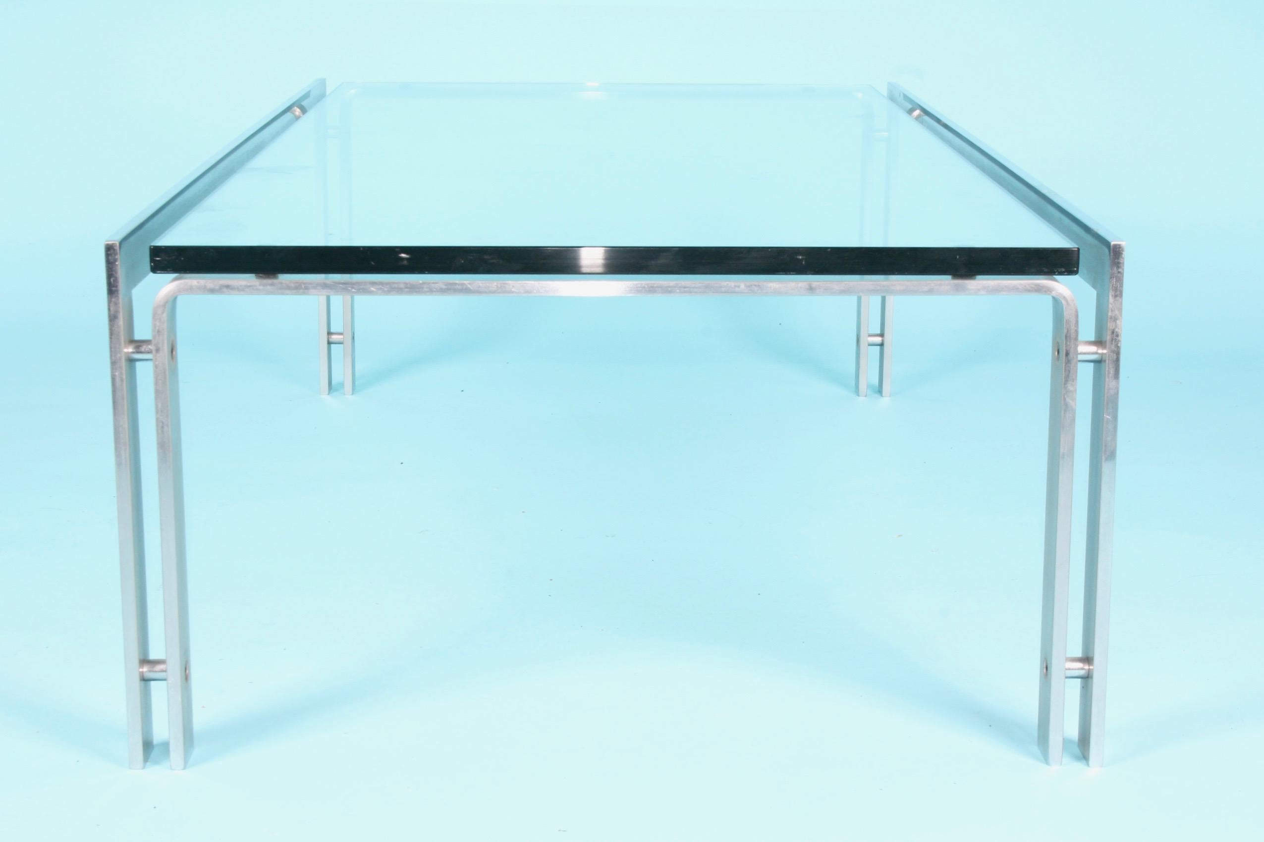 French Metal and Glass Coffee Table