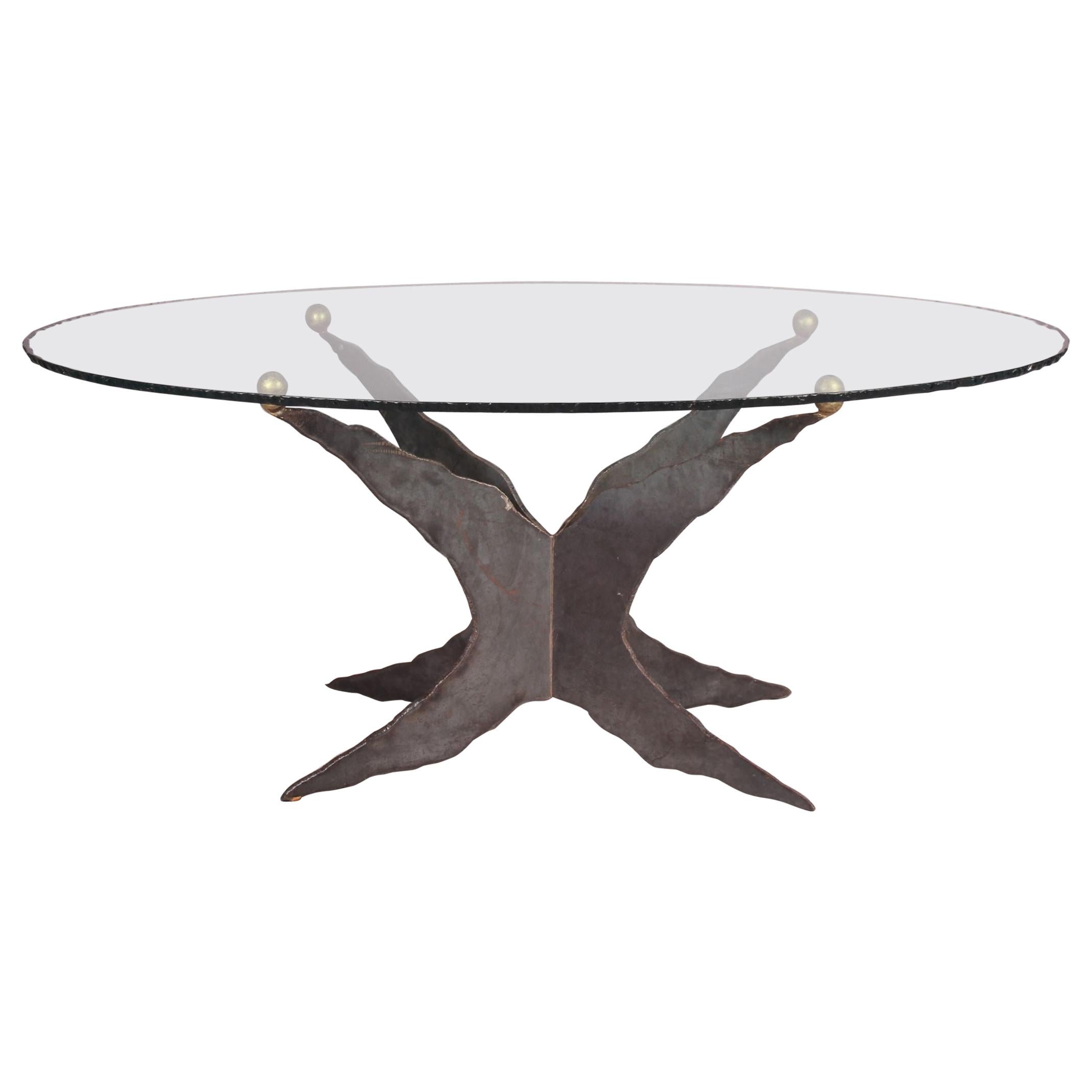Metal and Glass Dinning Table