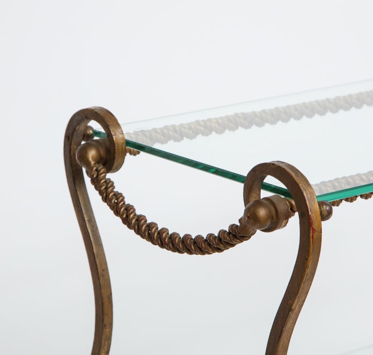 Metal and Glass End Table For Sale at 1stDibs