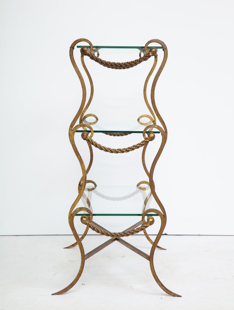 Metal and Glass End Table For Sale at 1stDibs