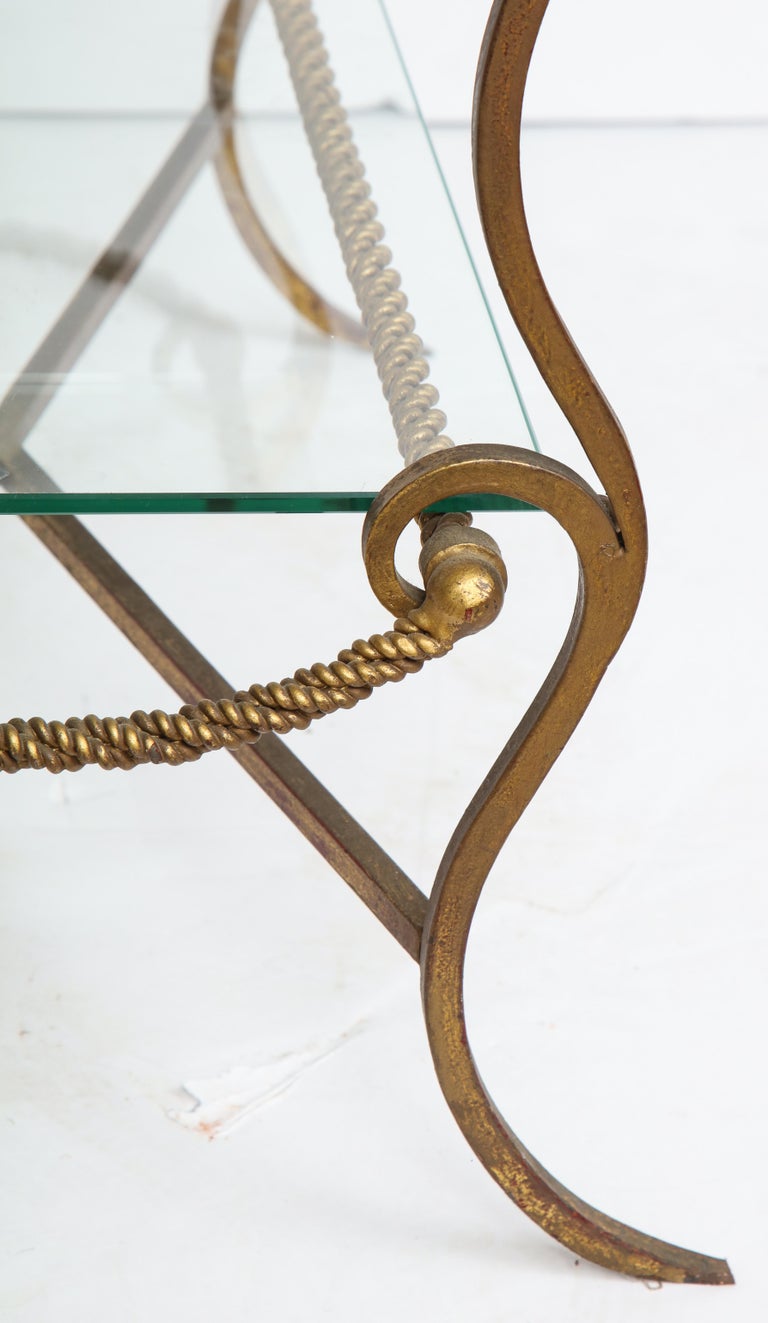 Metal and Glass End Table For Sale at 1stDibs