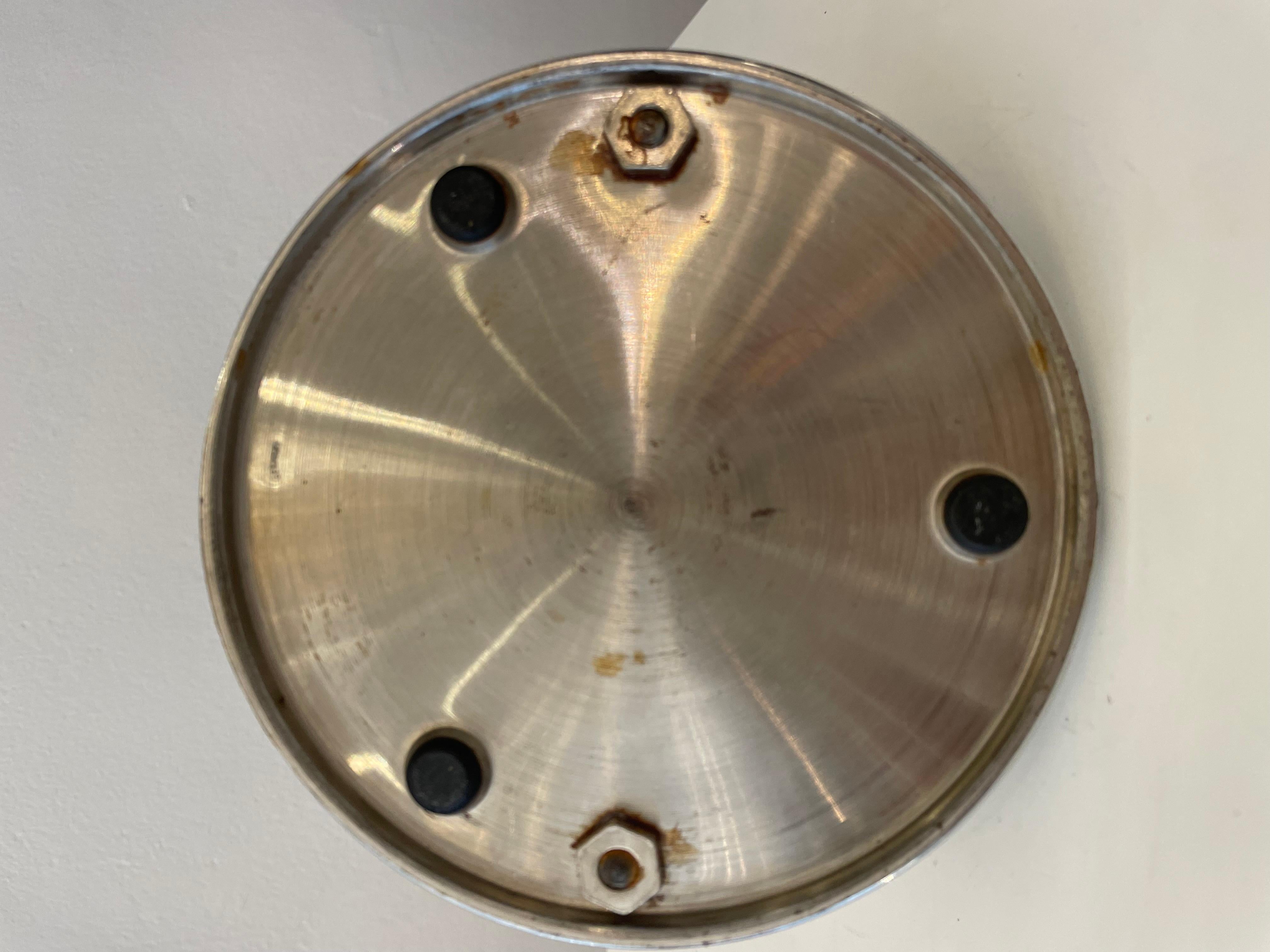 Spremiagrumi modernista in metallo e vetro di Jacques Adnet, Francia, anni '30 in vendita 3
