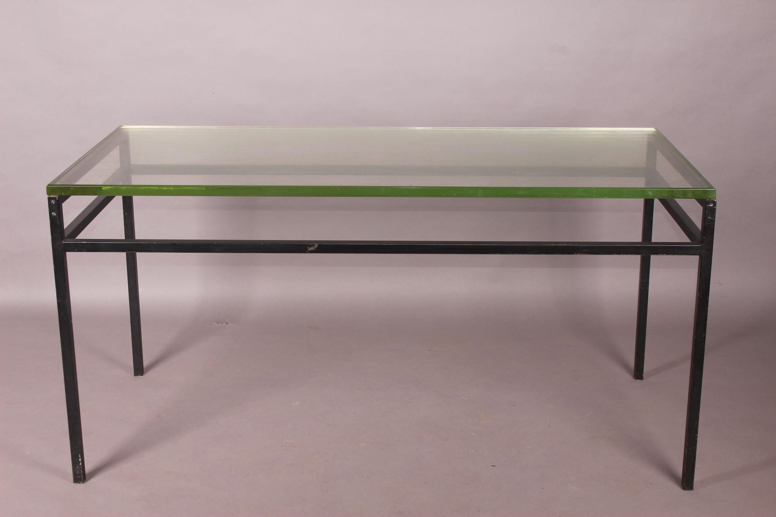 Metal and Glass Moderniste Desk For Sale 5