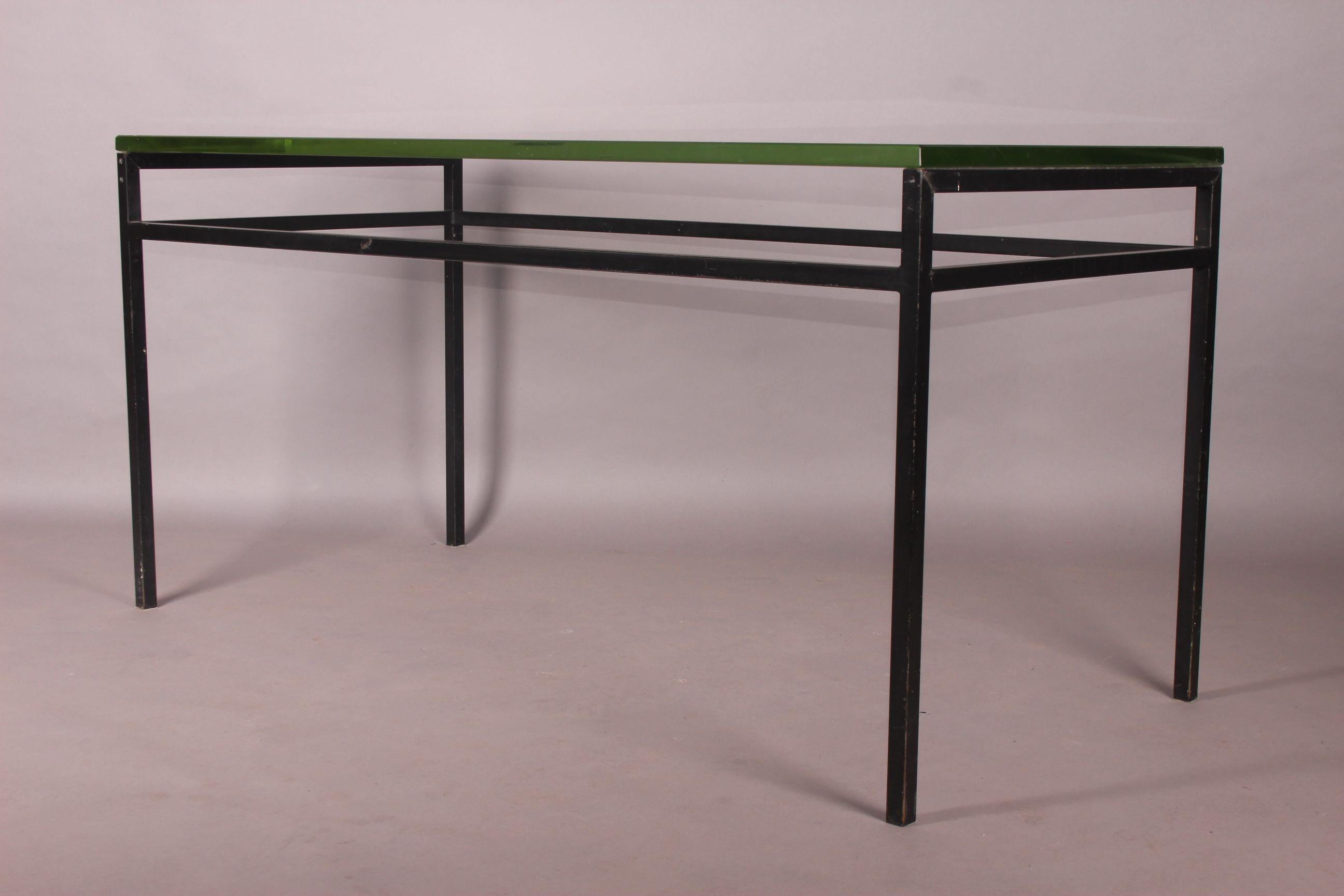Metal and Glass Moderniste Desk In Fair Condition In grand Lancy, CH