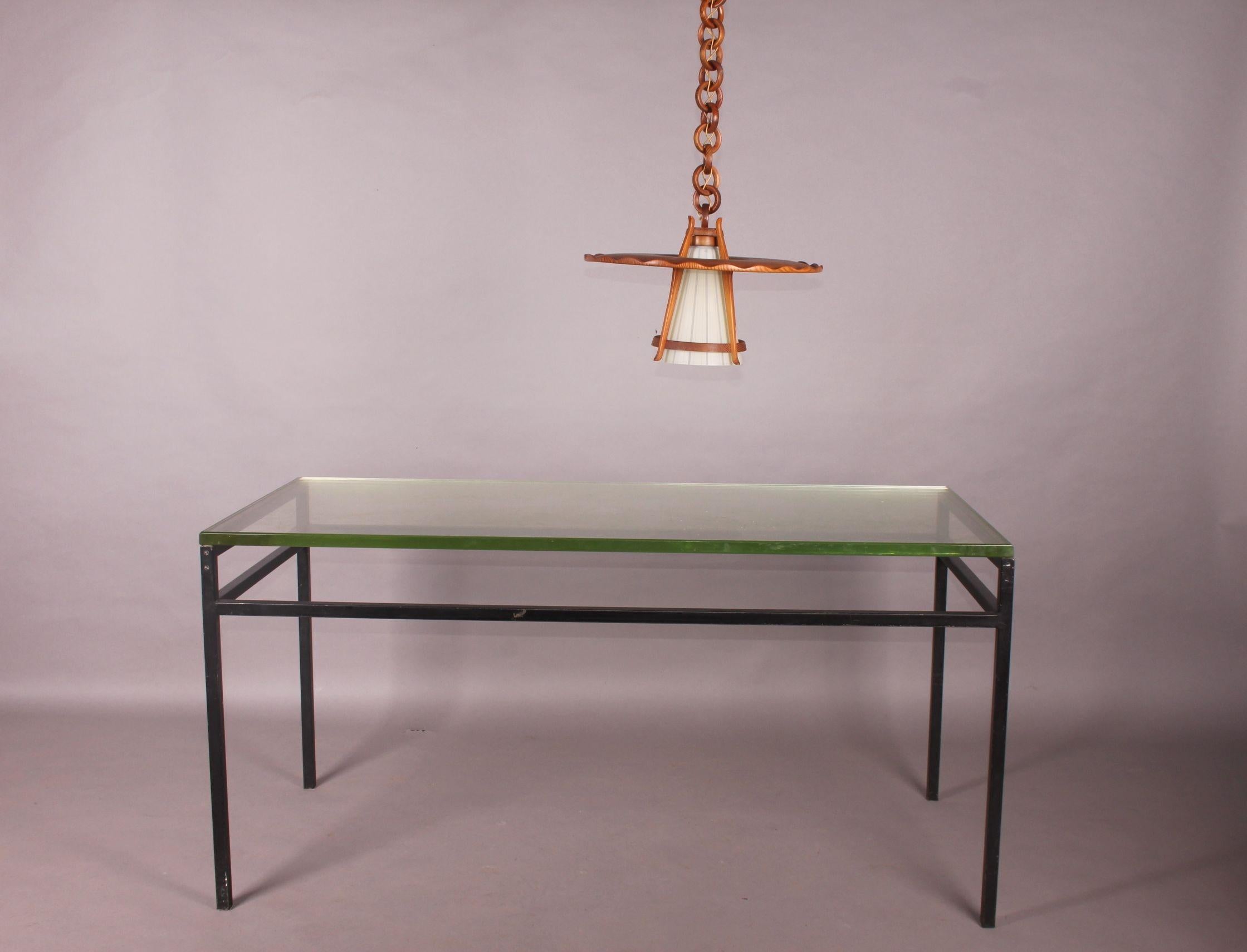 Metal and Glass Moderniste Desk For Sale 3