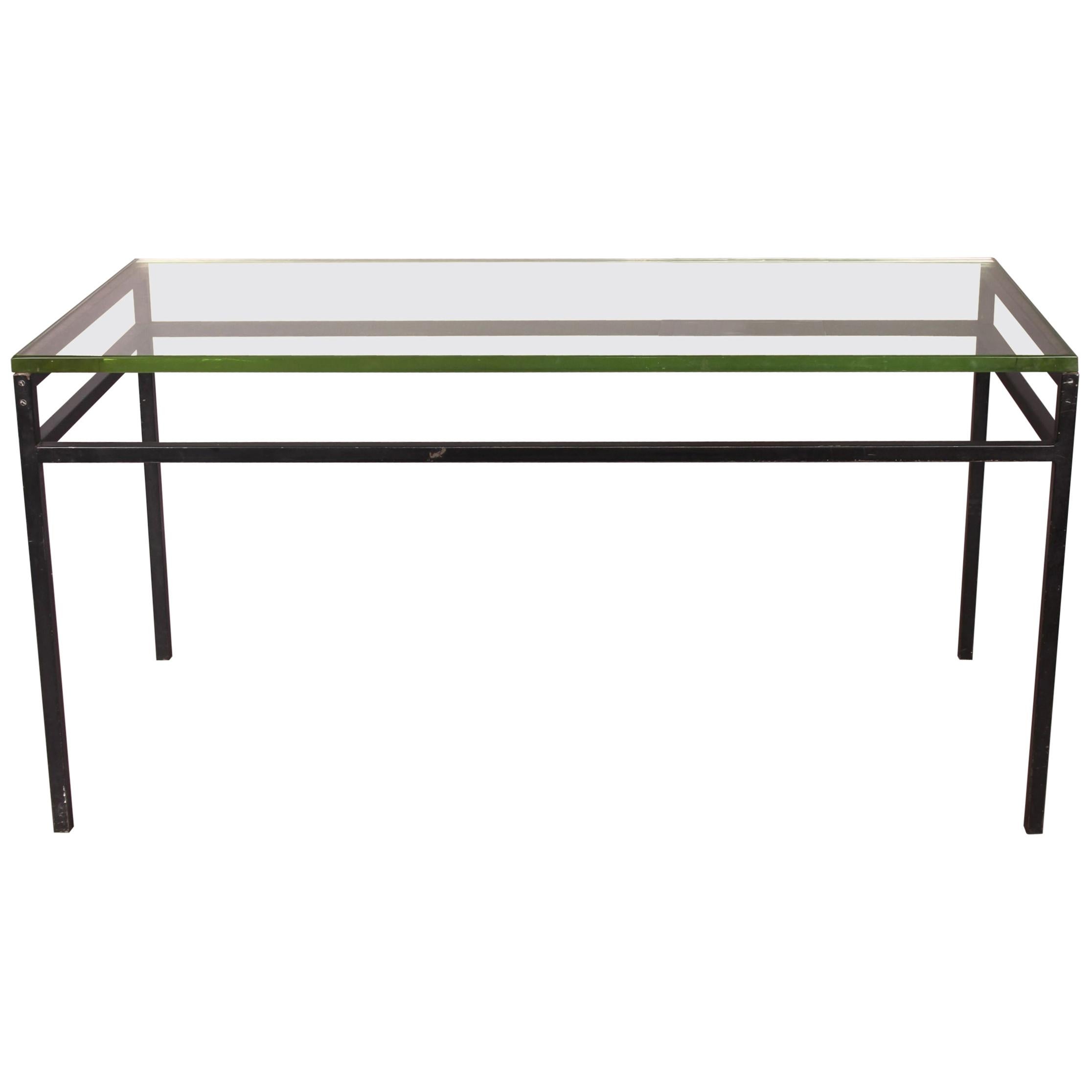 Metal and Glass Moderniste Desk For Sale