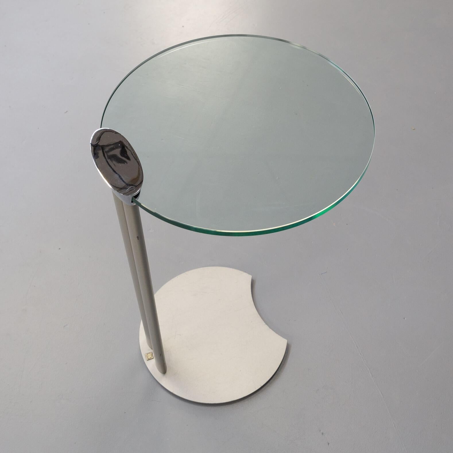 Metal and Glass Side Table by Horst Brüning Set/2 For Sale 2