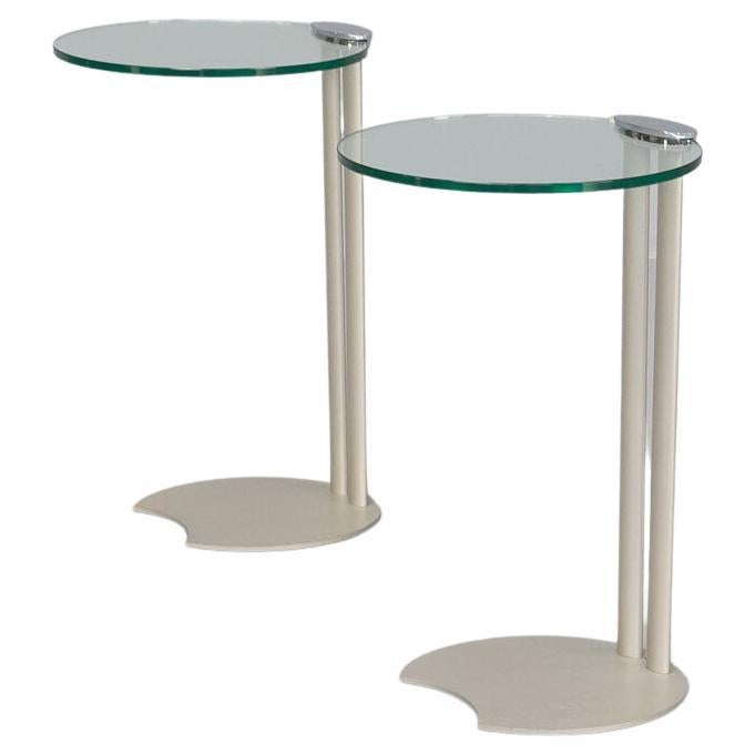 Metal and Glass Side Table by Horst Brüning Set/2 For Sale