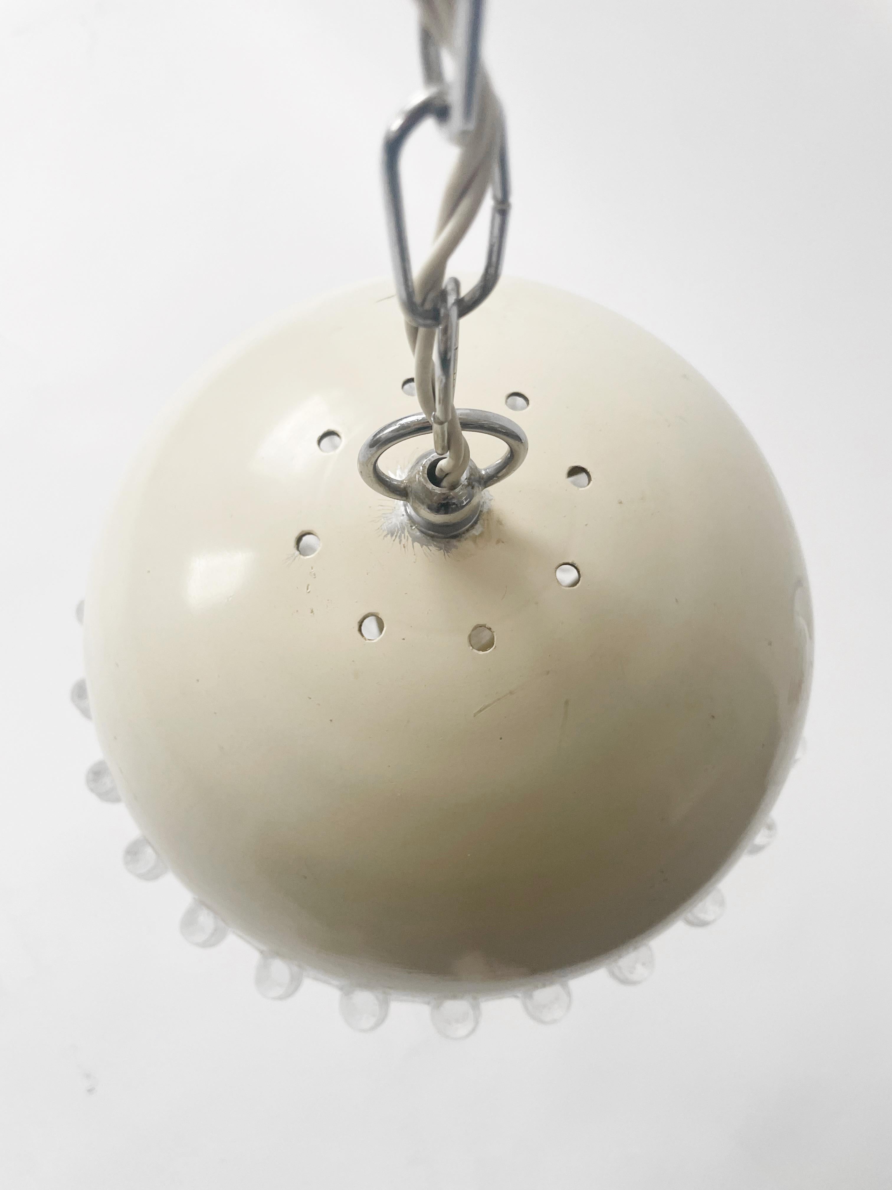 Macedonian Metal and Glass Space Age Pendant Light For Sale