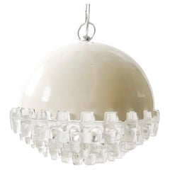 Metal and Glass Space Age Pendant Light